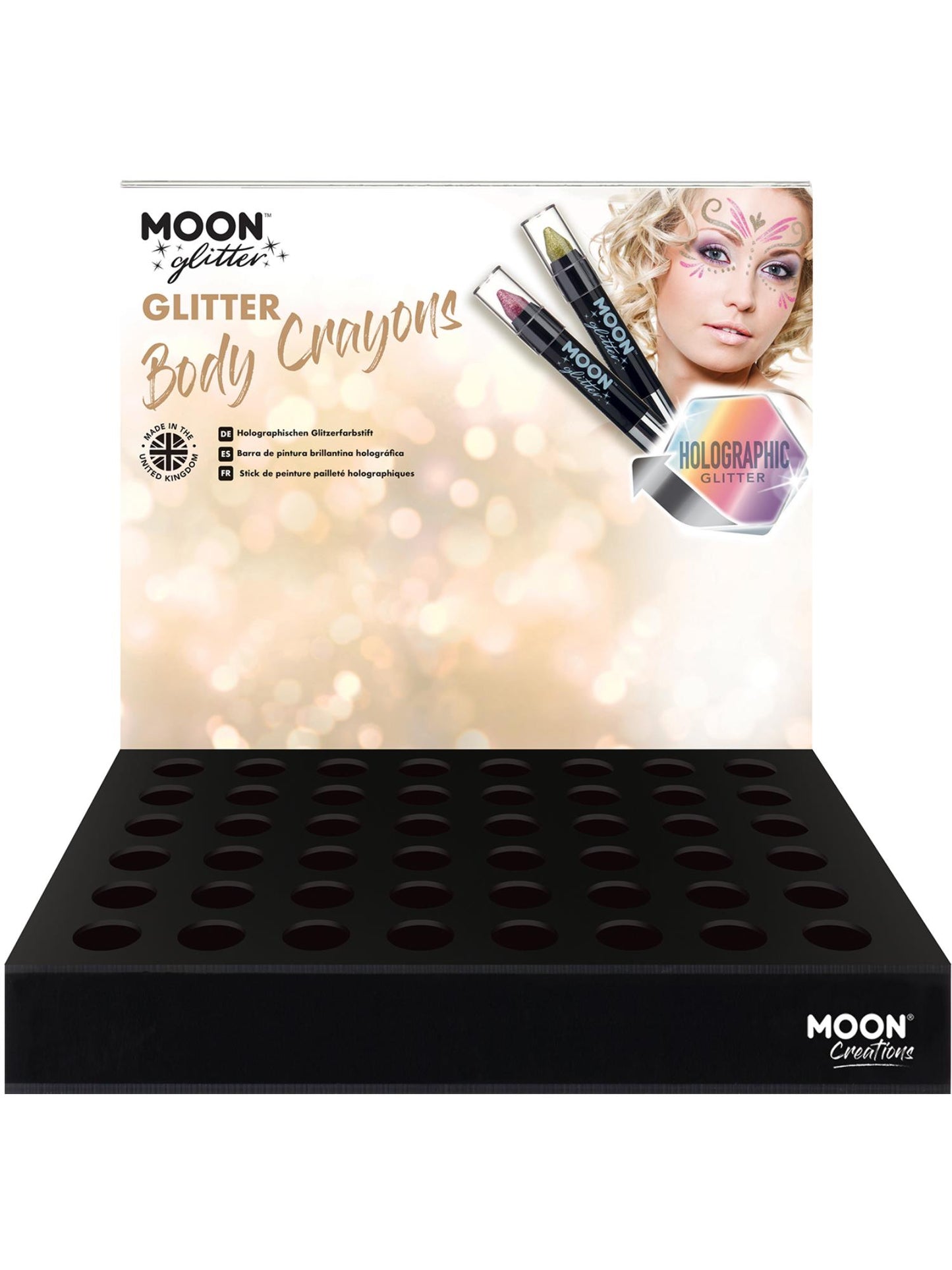 Smiffys Moon Glitter Holographic Body Crayons, SF für Unisex
