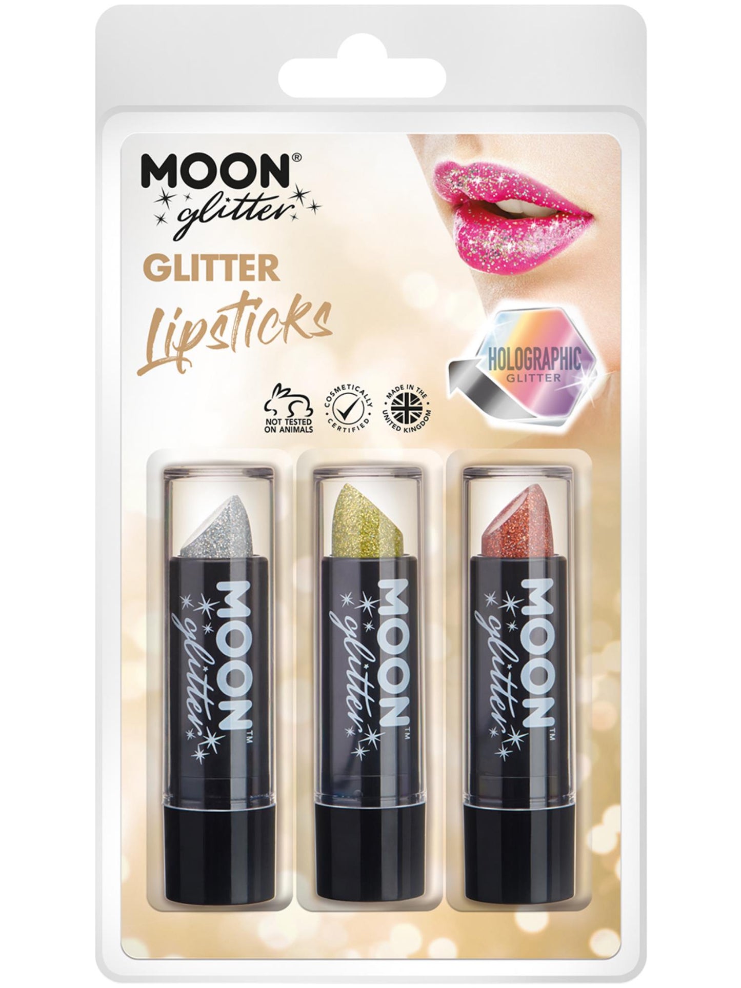 Smiffys Moon Glitter Holographic Glitter Lipstick, CD für Unisex