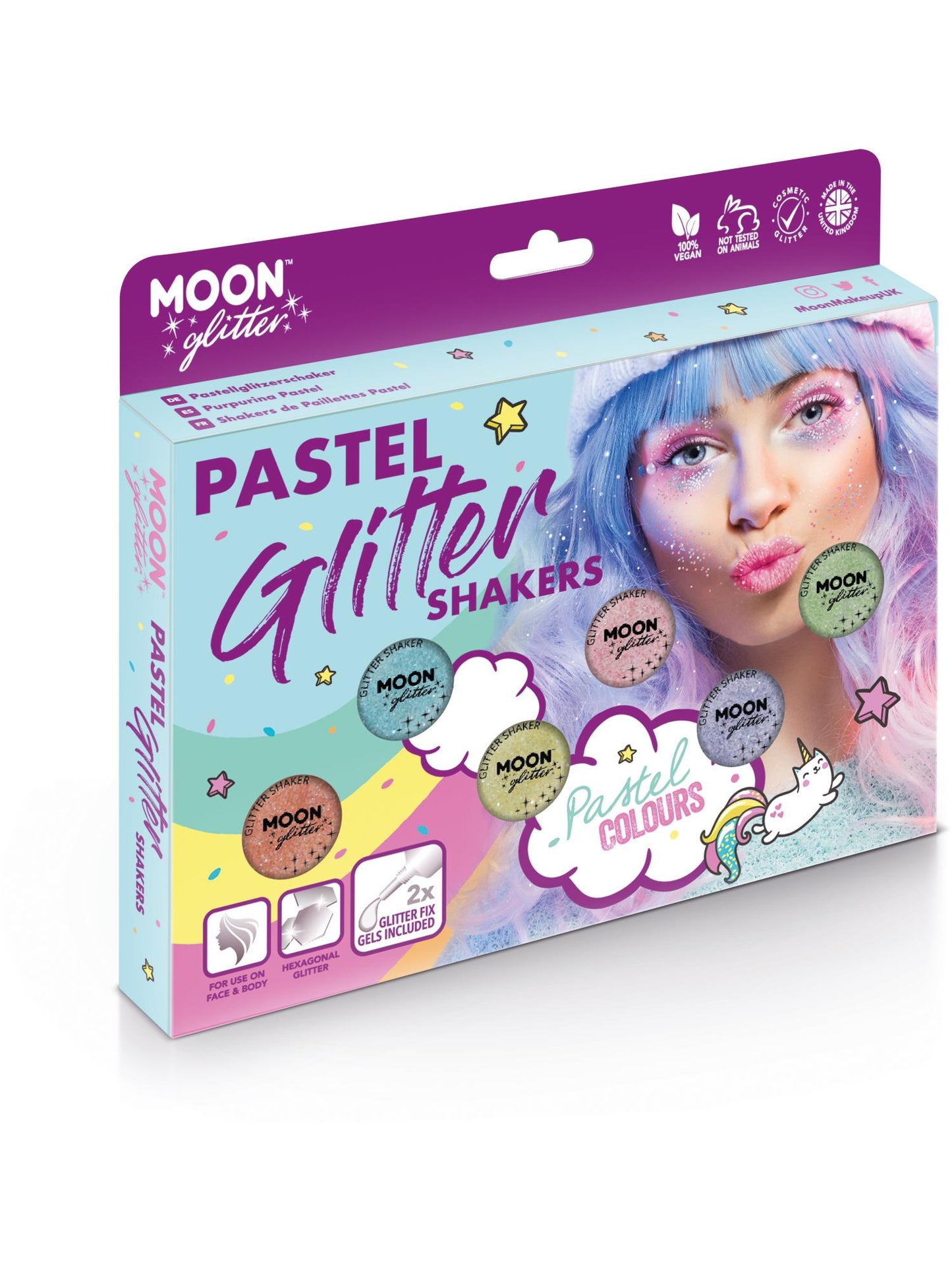 Smiffys MOON Pastell-Glitzerstreuer Boxset 5 g