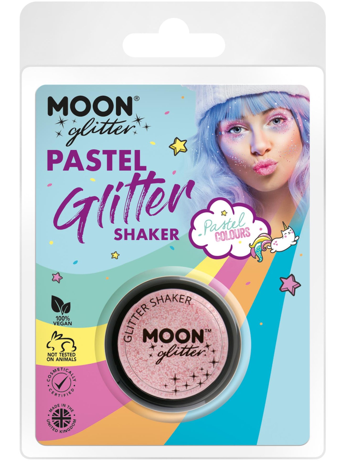 Smiffys Moon Glitter Pastel Glitter Shakers, Baby Pink CD für Unisex