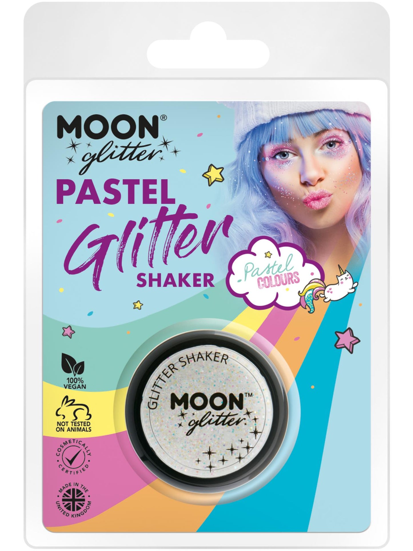 Smiffys Moon Glitter Pastel Glitter Shakers, White CD für Unisex