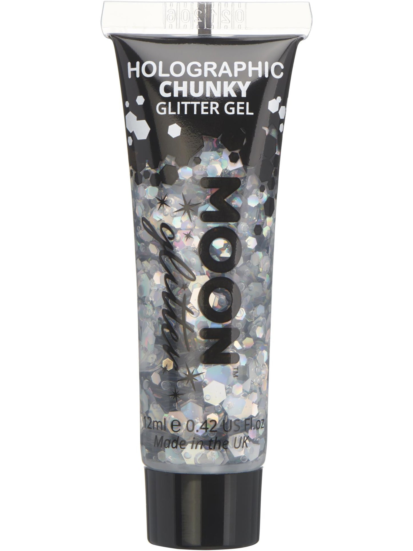 Smiffys Moon Glitter Holographic Chunky Glitter Gel,Silver CD für Unisex