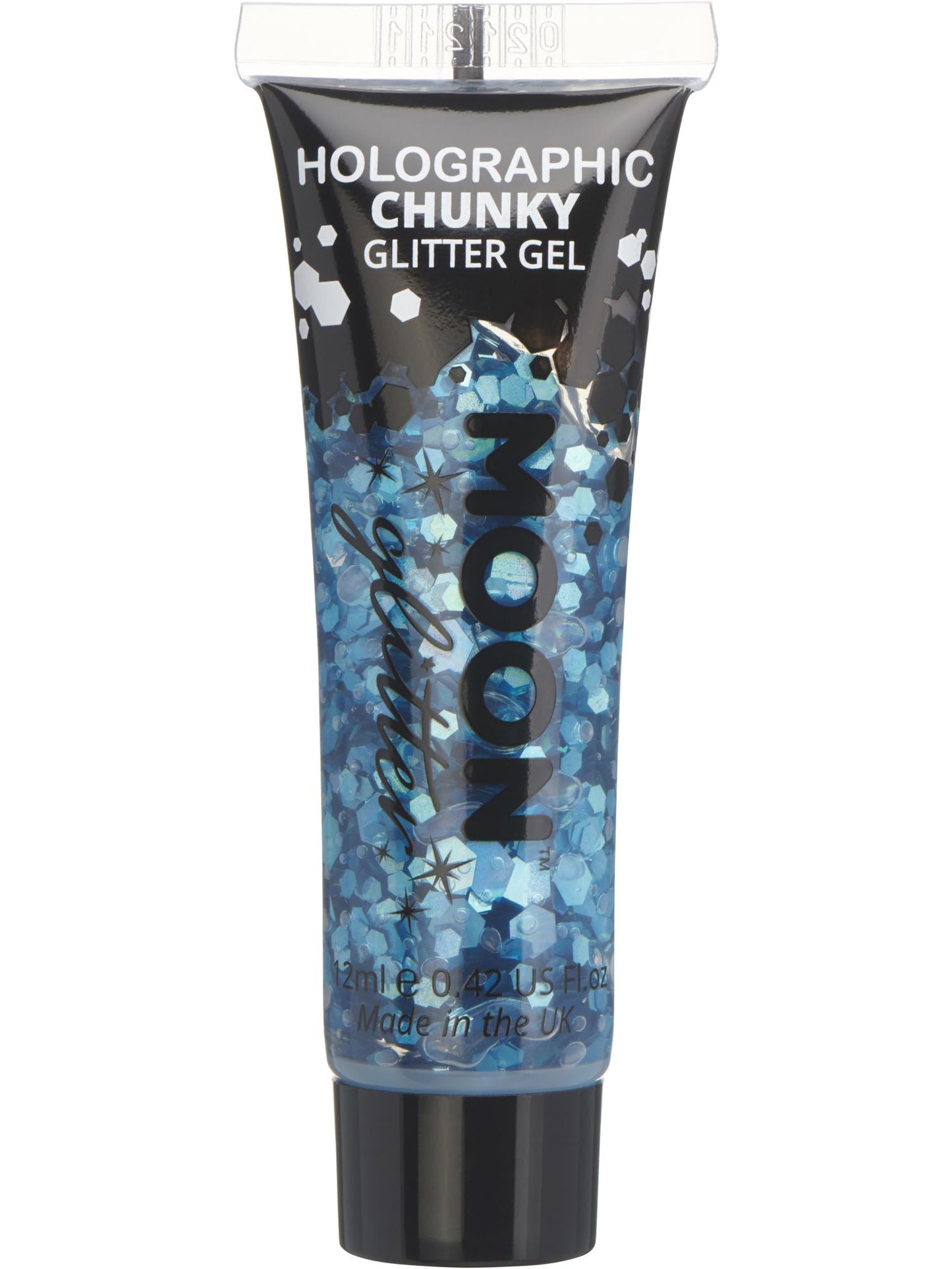 Smiffys Moon Glitter Holographic Chunky Glitter Gel, Blue CD für Unisex