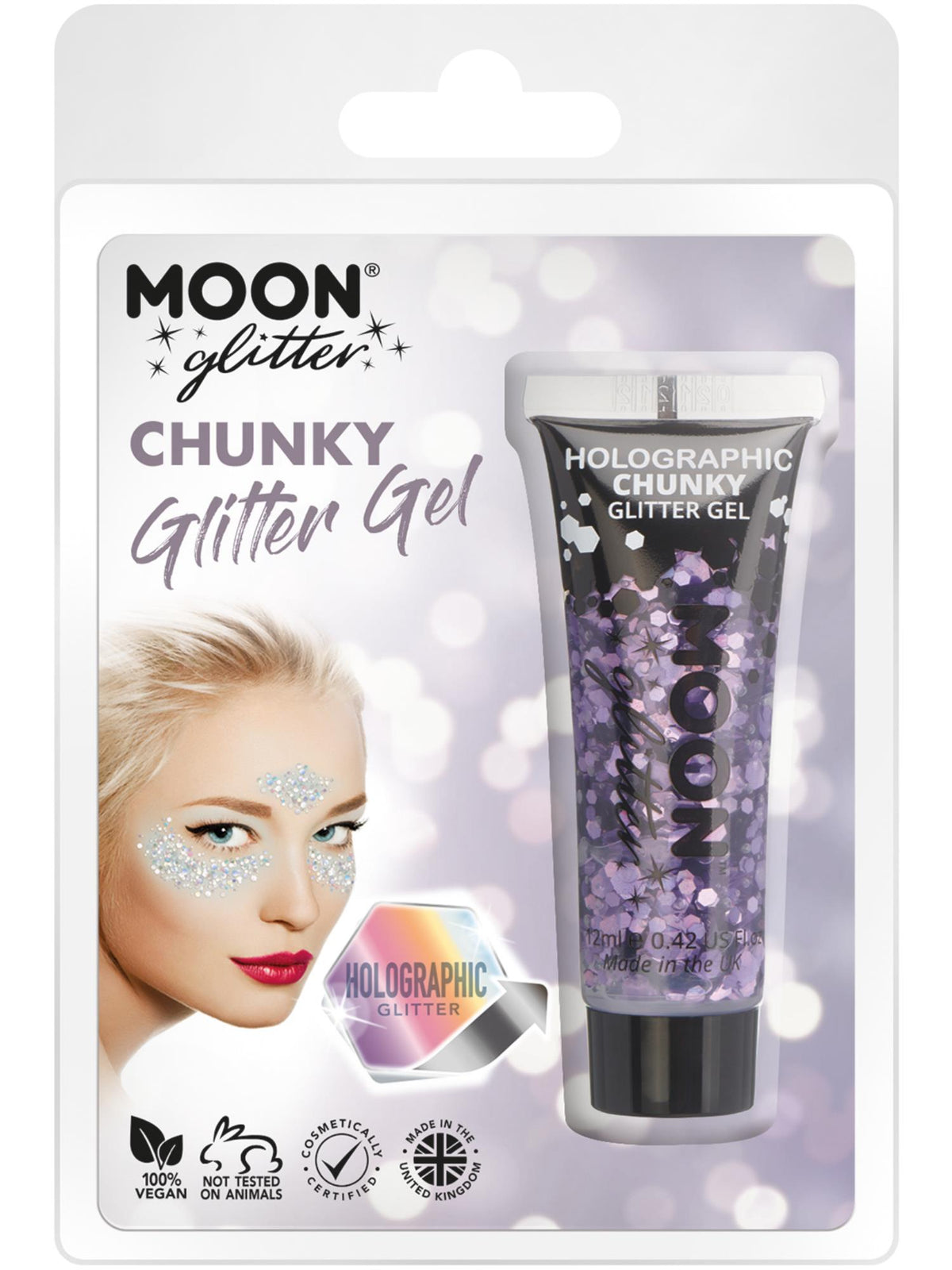 Smiffys Moon Glitter Holographic Chunky Glitter Gel CD für Unisex