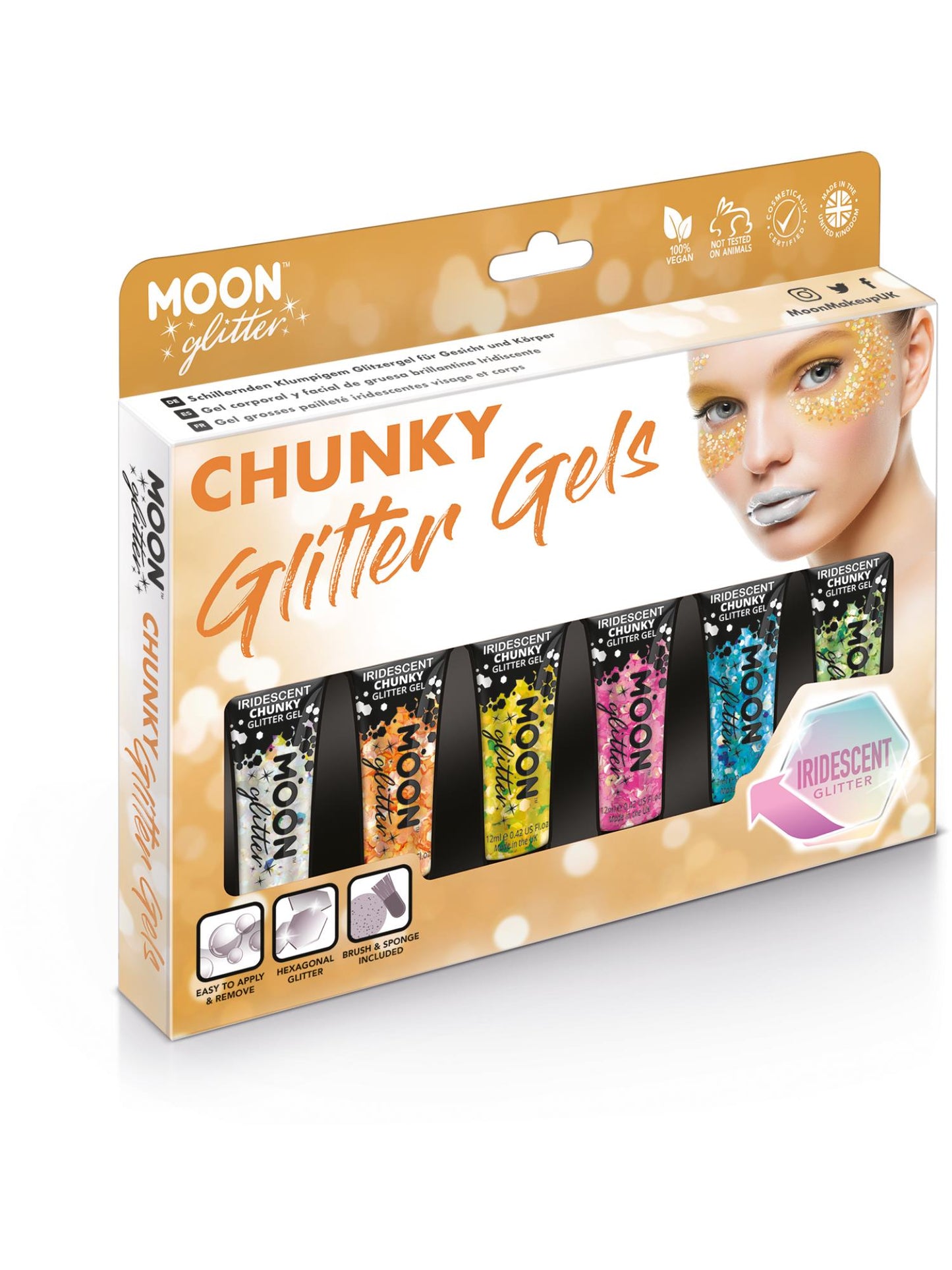 Smiffys Moon Glitter Iridescent Chunky Glitter Gel CD für Unisex