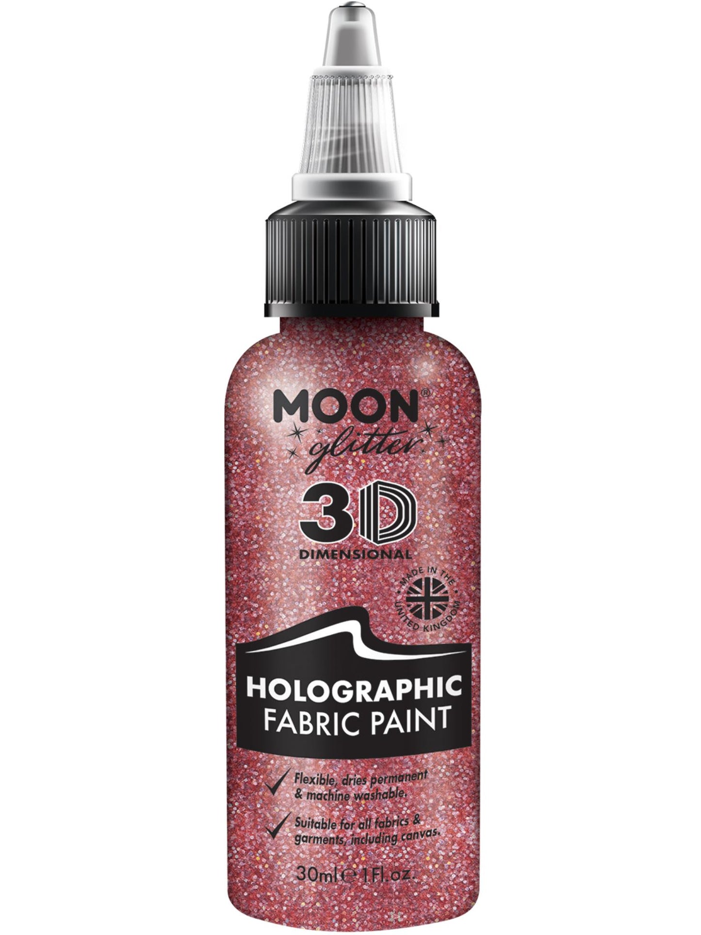 Smiffys Moon Glitter holografische Textilfarbe Pink 30 ml