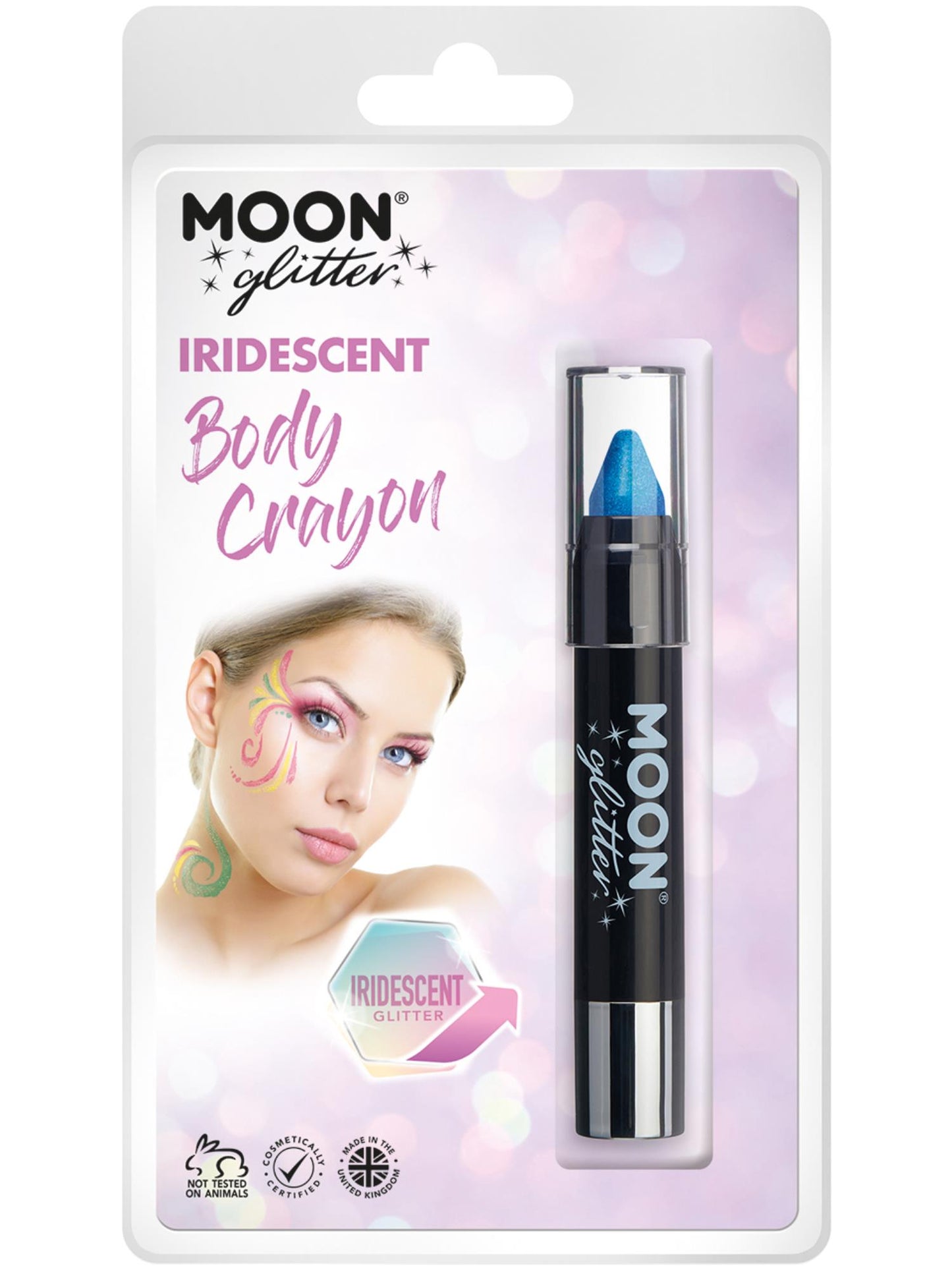 Smiffys Moon Glitter Iridescent Body Crayons, Blue CD für Unisex