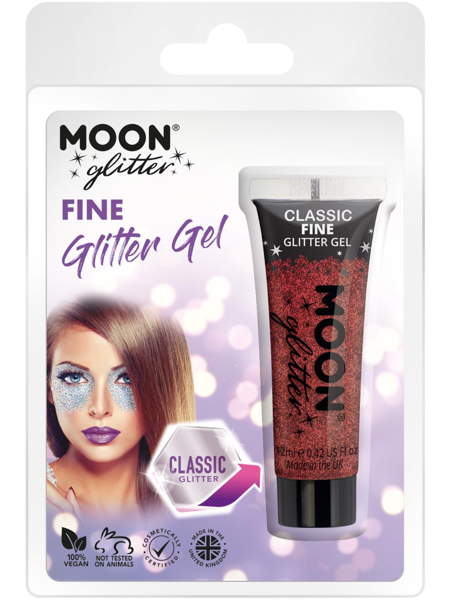 Smiffys Moon Glitter Classic Fine Glitter Gel, Red CD für Unisex