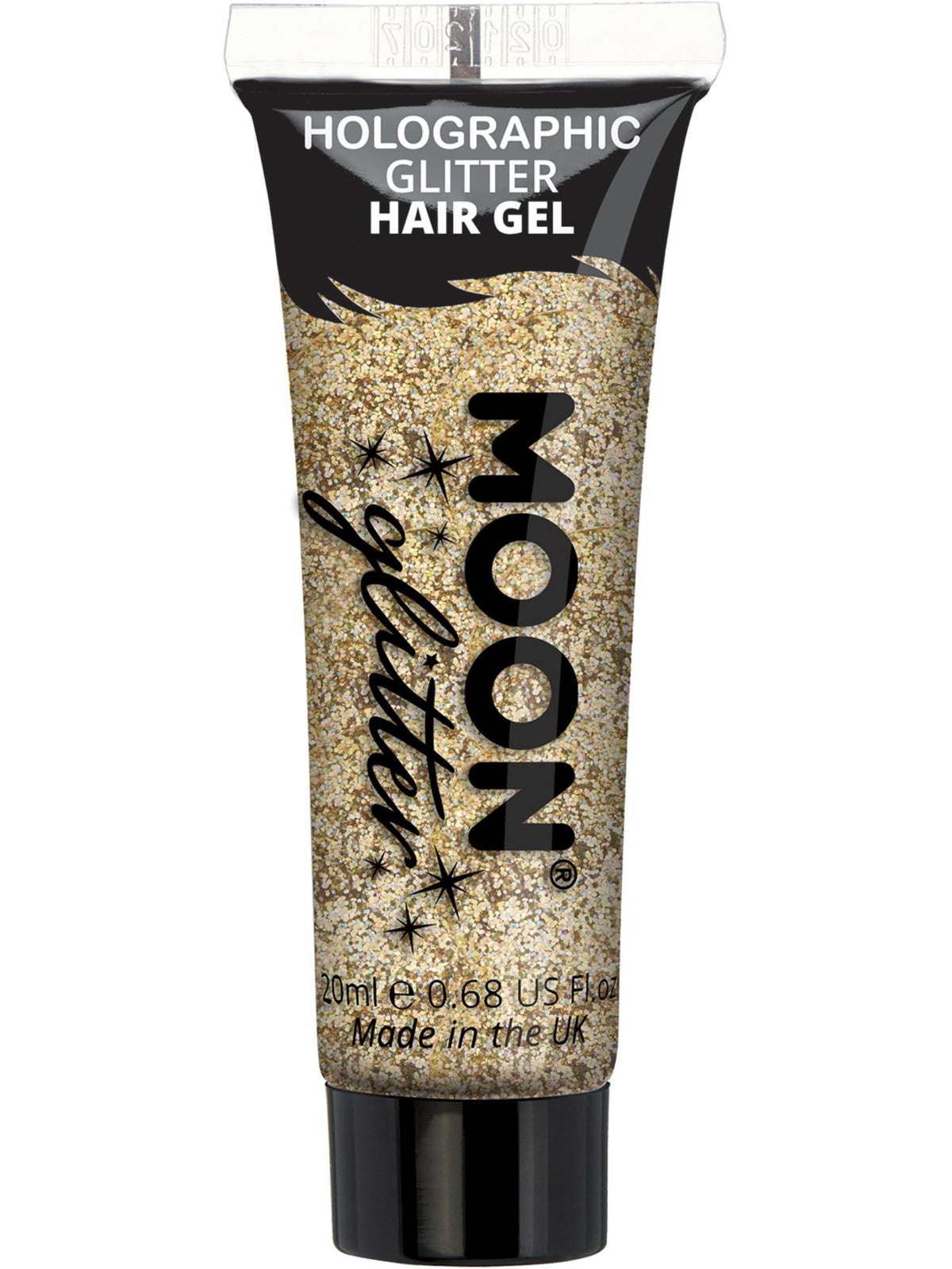 Smiffys Moon Glitter Holographic Glitter Hair Gel, Gold CD für Unisex