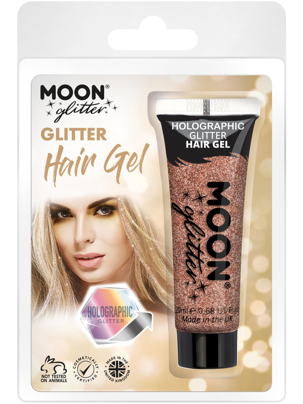 Smiffys Moon Glitter Holographic Glitter Hair Gel CD für Unisex