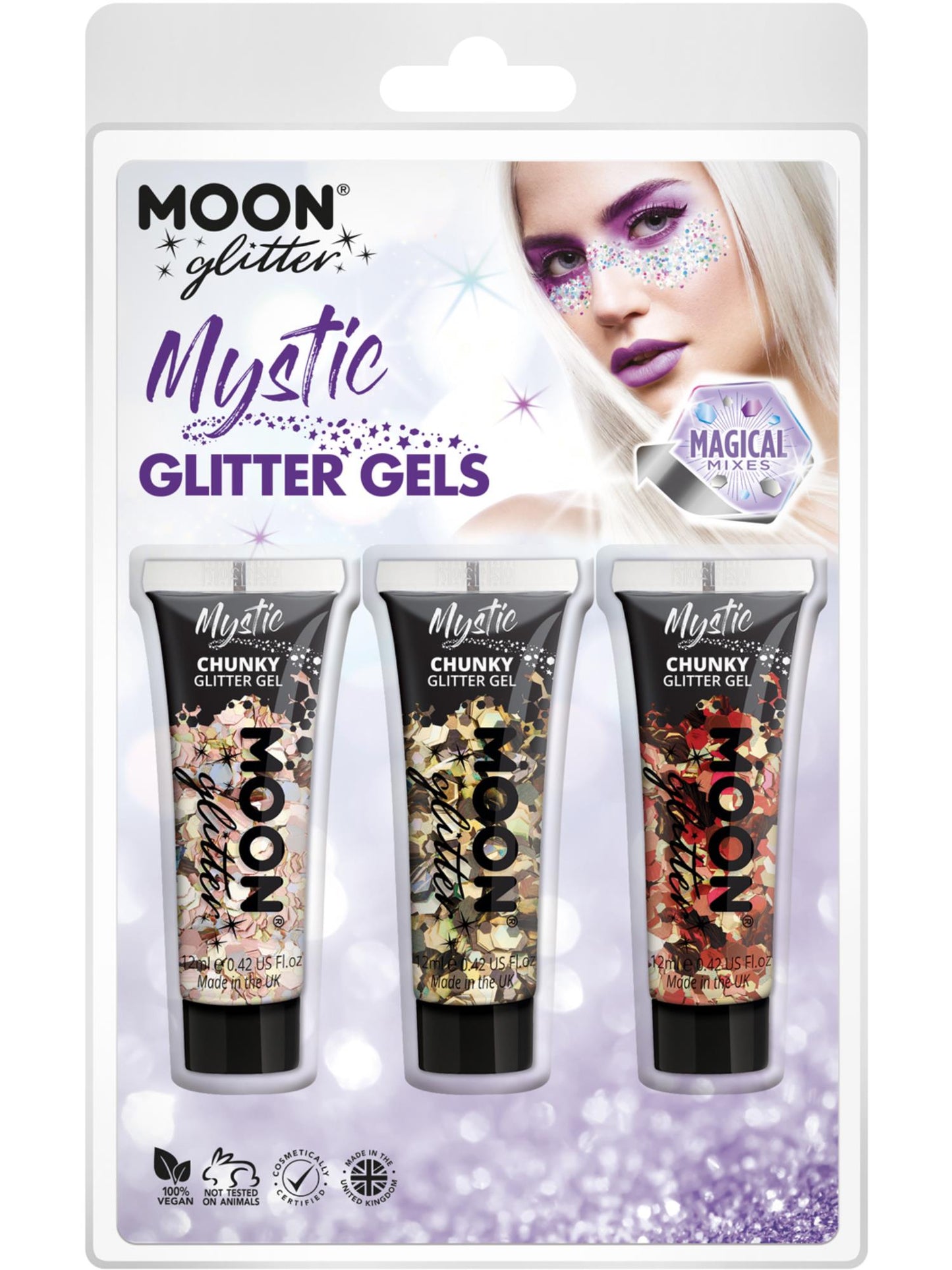 Smiffys Moon Glitter Mystic Chunky Glitter Gel, Clamshell CD für Unisex