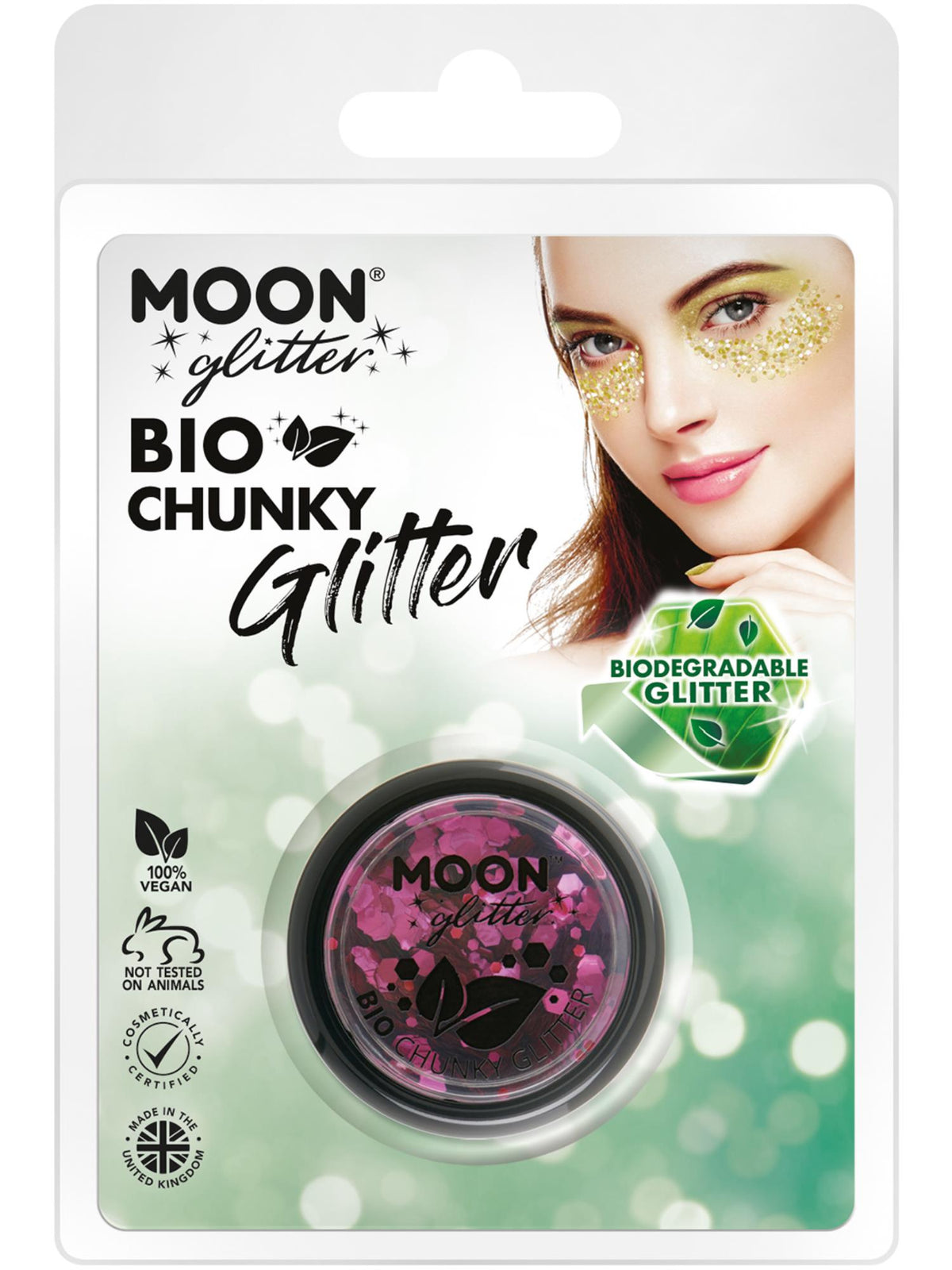 Smiffys Moon Glitter Bio Chunky Glitter, Dark Rose CD für Unisex