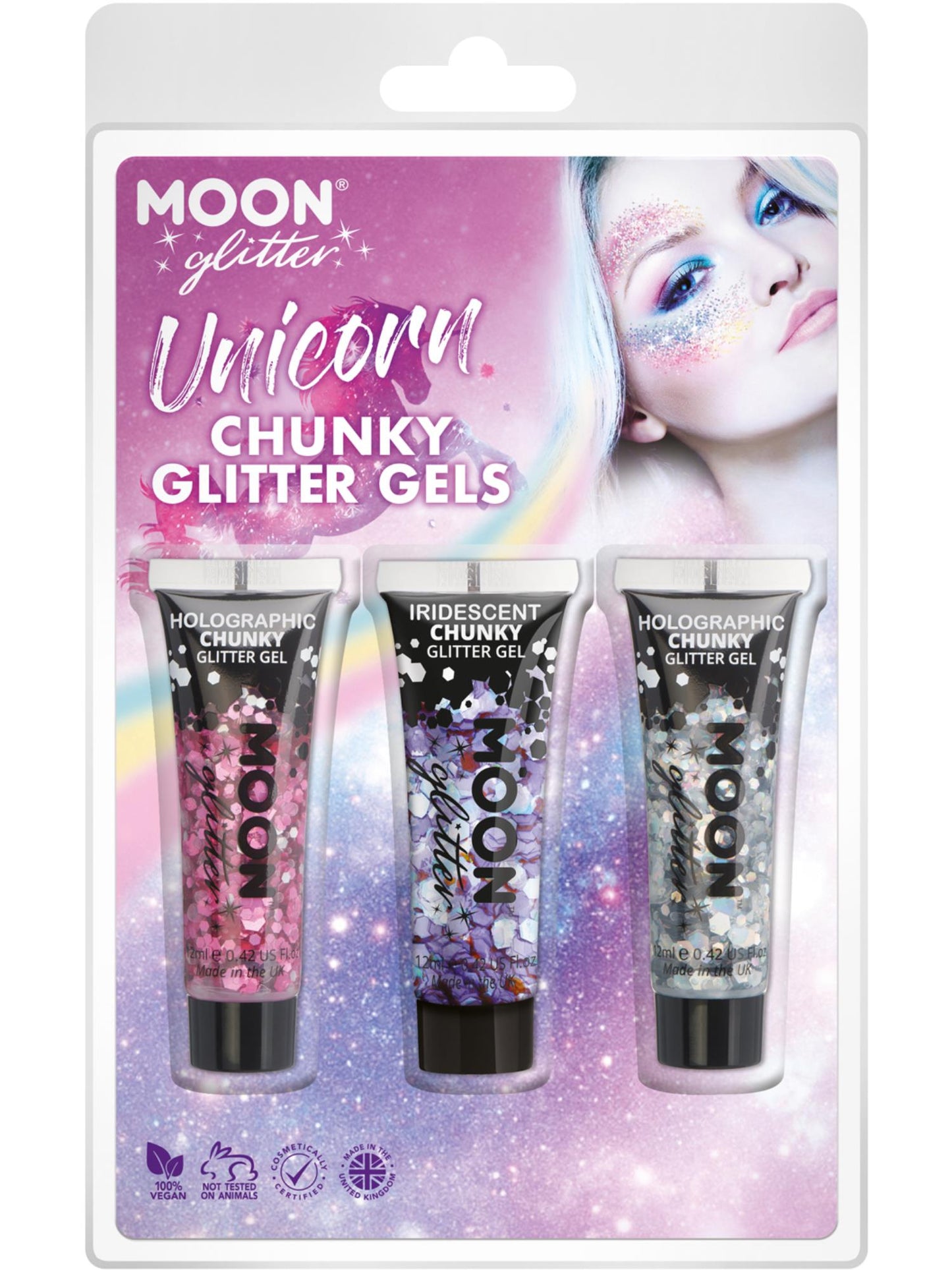 Smiffys Moon Glitter Themed Clamshells, Pink CD für Unisex