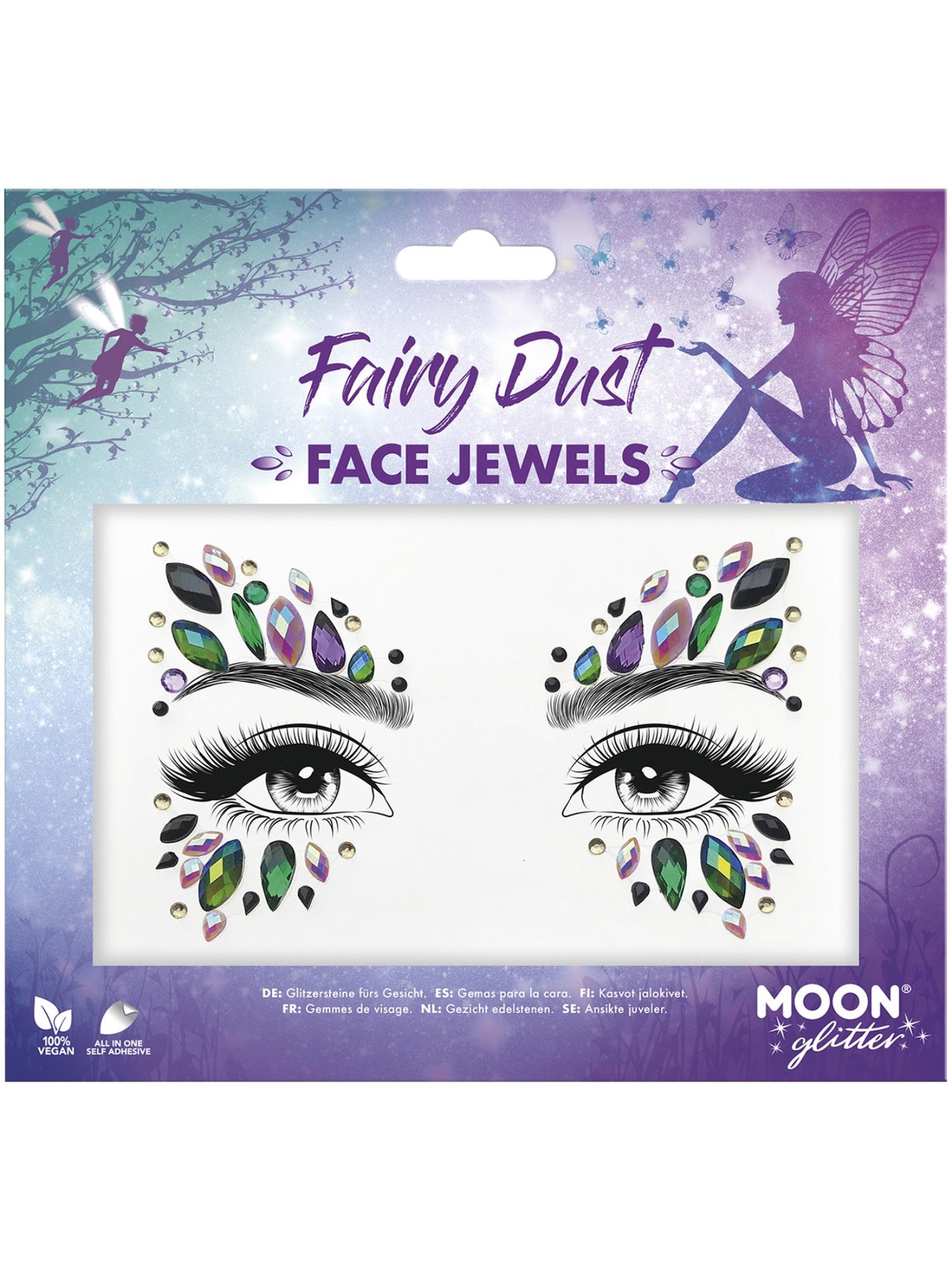 Smiffys Moon Glitter Face Jewels, Fairy Dust CD für Unisex