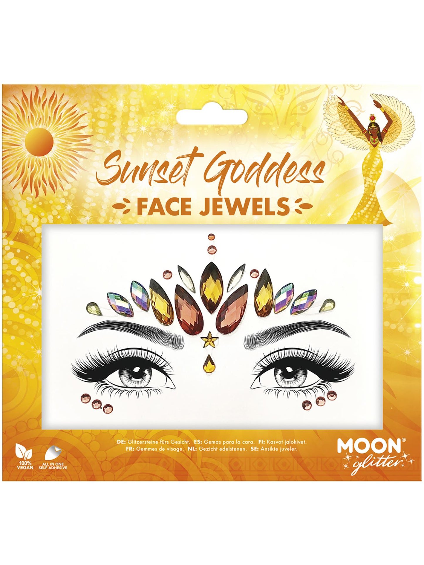Smiffys Moon Glitter Face Jewels, Sunset Goddess CD für Unisex
