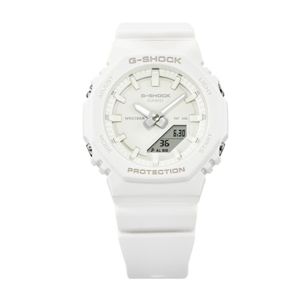 CASIO G-SHOCK GMA-P2100-7AER weisse Armbanduhr – Seitenansicht