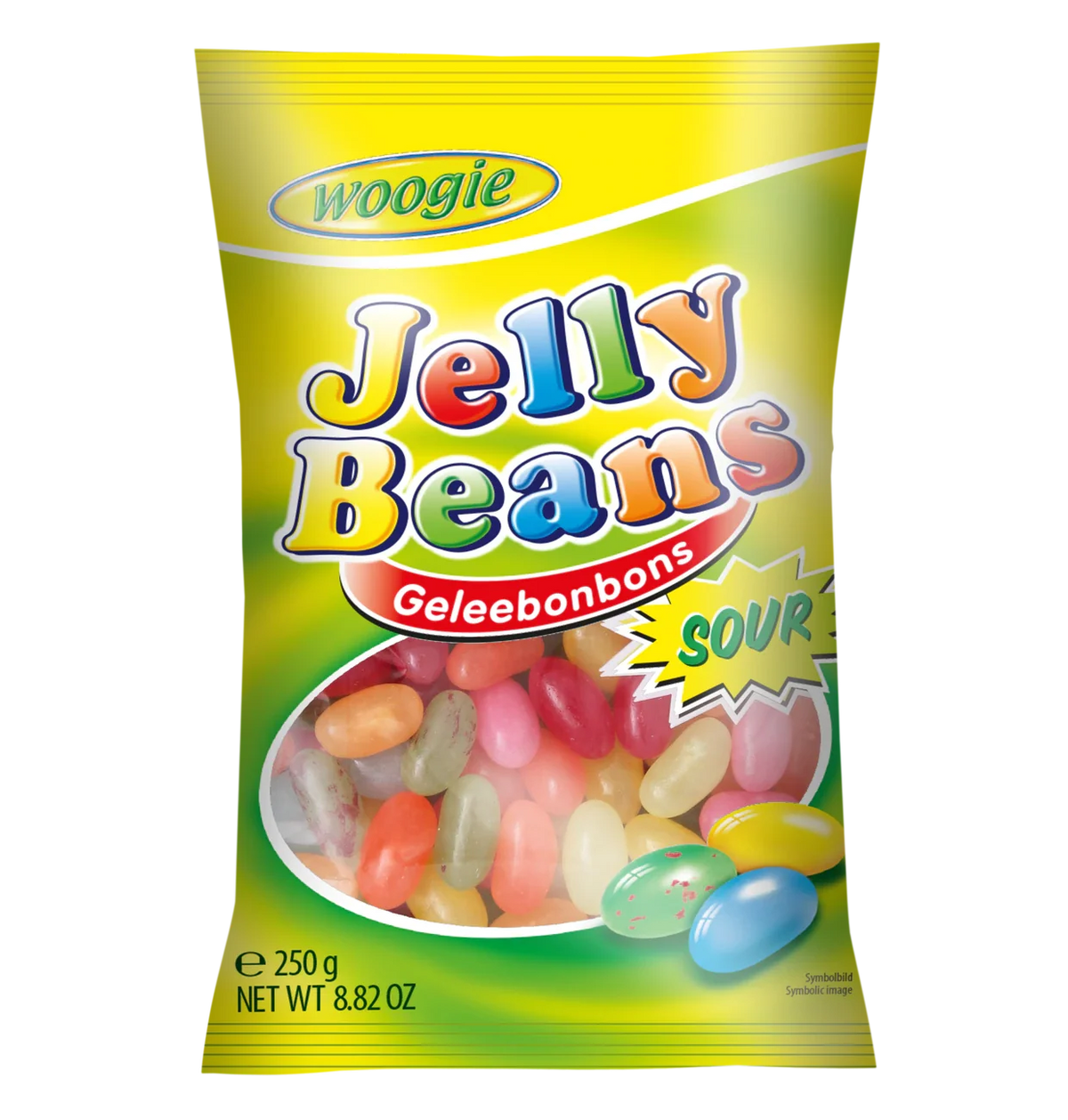Woogie Jelly Beans Sour 250 g – Fruchtig-saure Gefüllte Geleebonbons