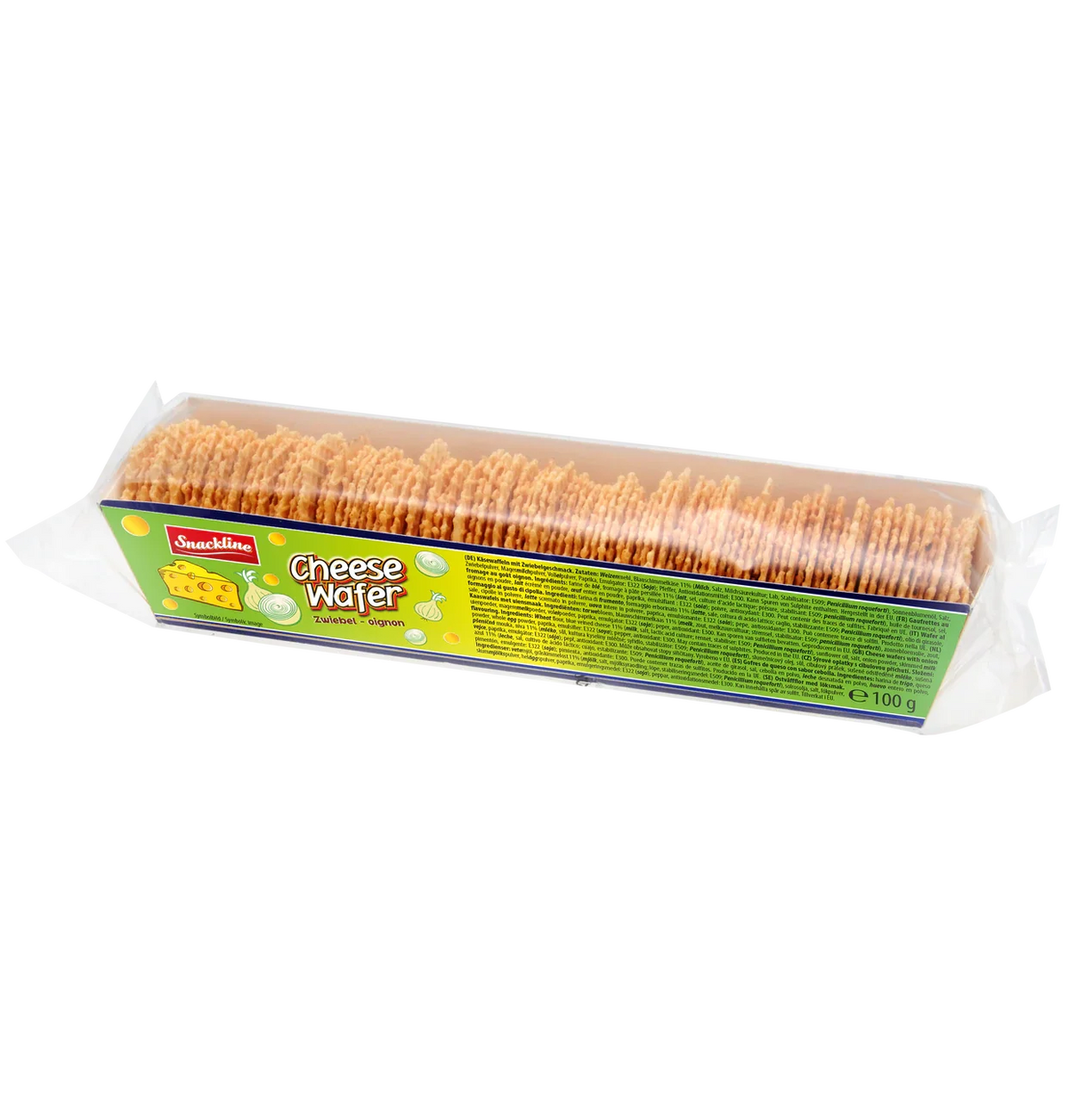 Snackline Käsewaffeln Zwiebeln 100 g – Hauchdünn und knusprig