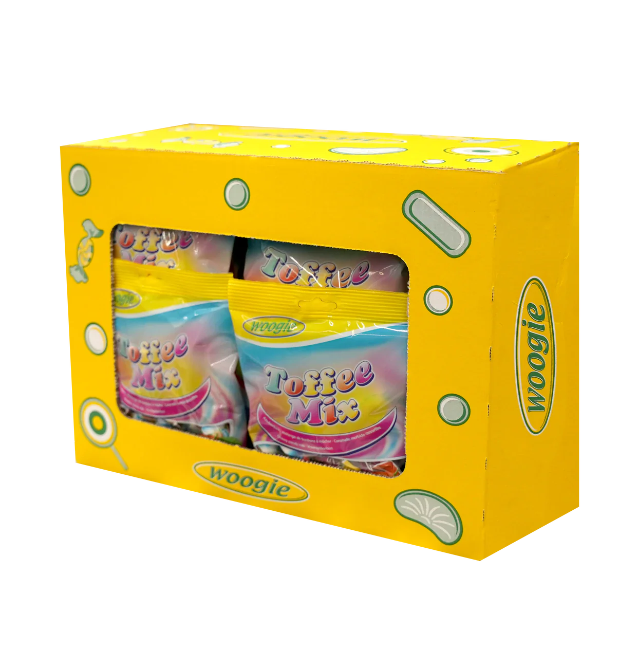 Woogie Kaubonbons Toffee Mix 160g gemischte Kaubonbons mit Fruchtgeschmack – Detailansicht