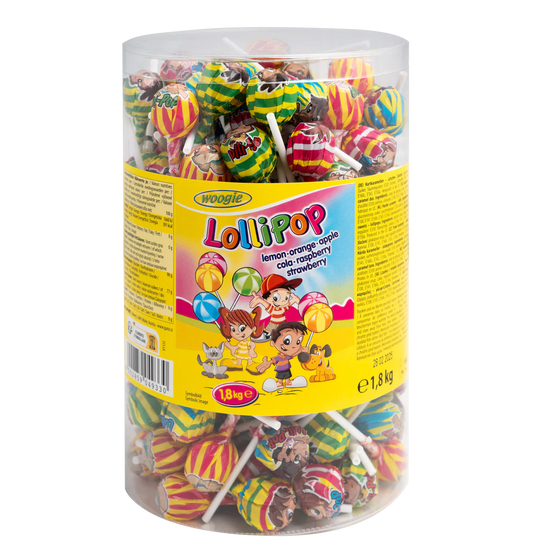 Woogie Lollipops 180 Stück 180x10g - 6 Geschmacksrichtungen