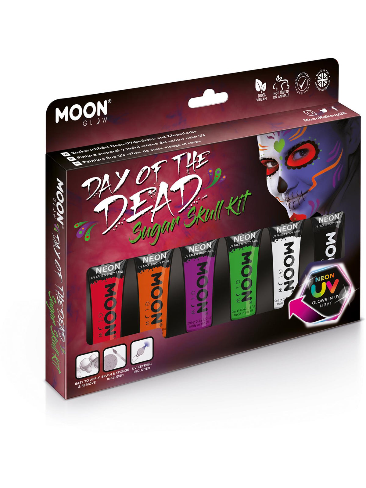 Smiffys Moon Glow Intense Neon UV Face Paint, Assorted CD für Unisex