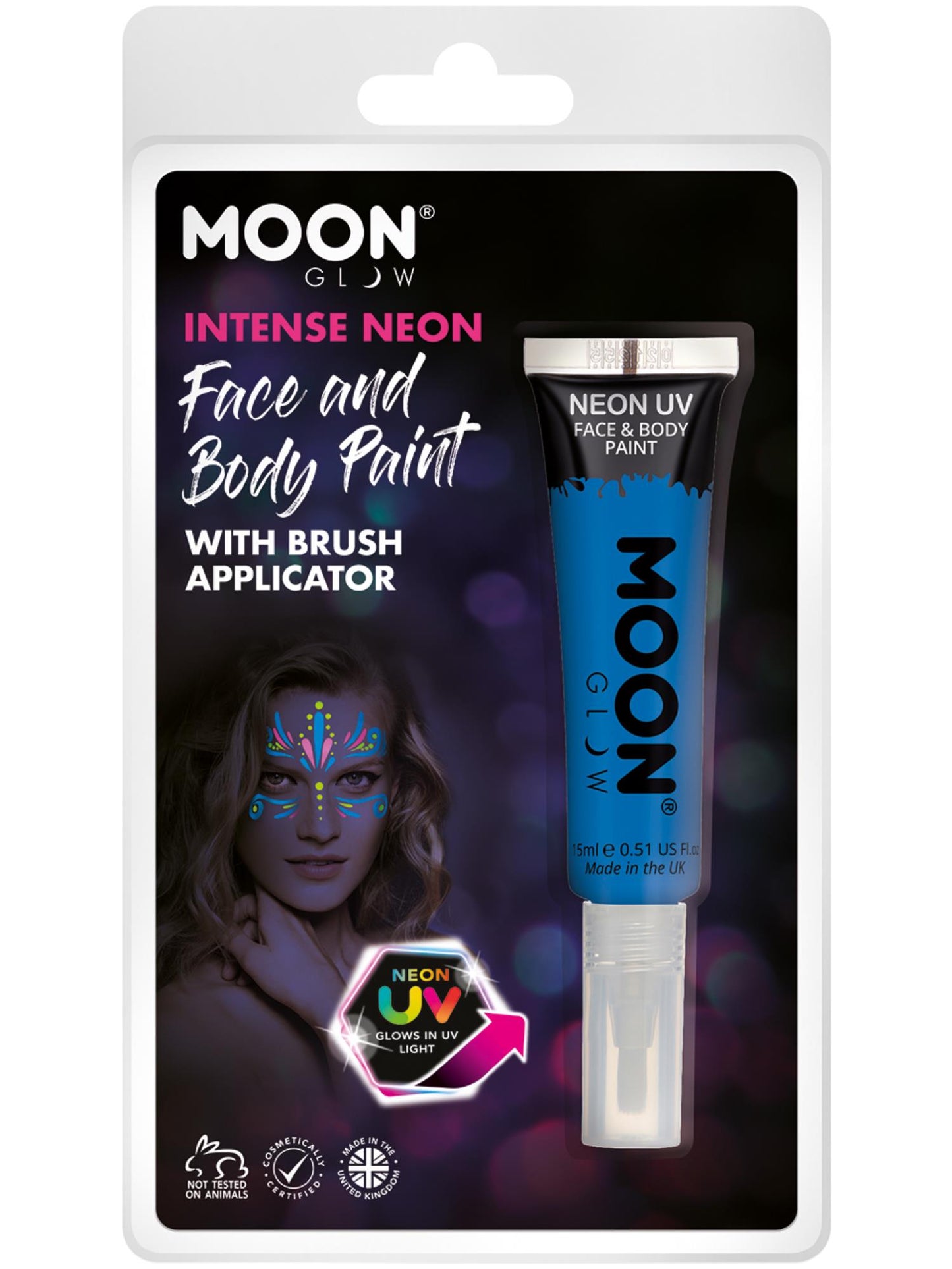 Smiffys Moon Glow Intense Neon UV Face Paint, Blue CD für Unisex