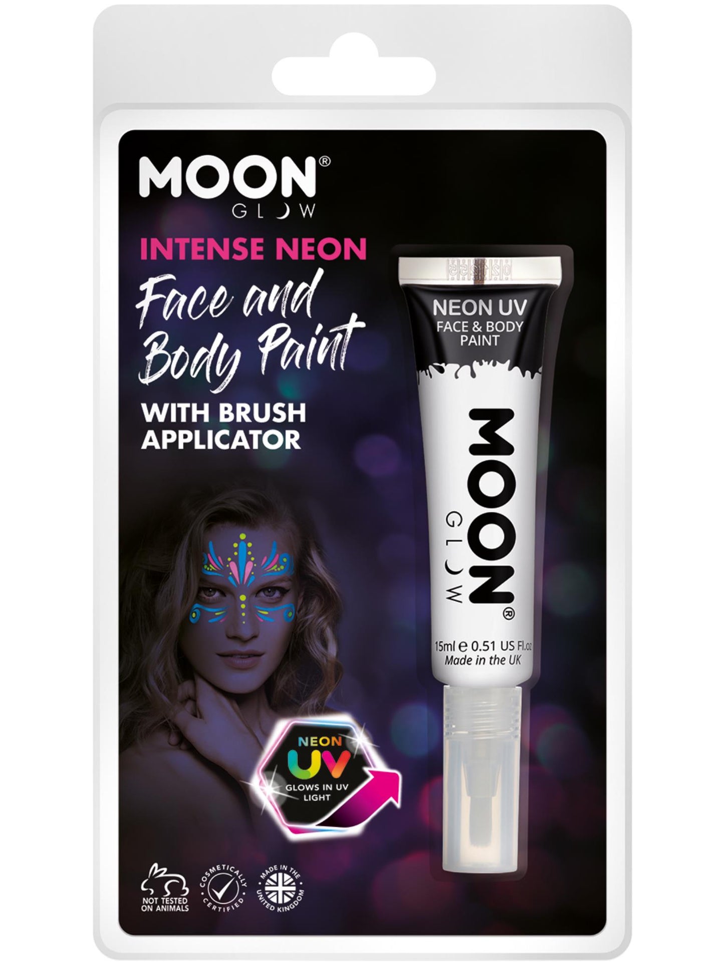 Smiffys Moon Glow Intense Neon UV Face Paint, White CD für Unisex