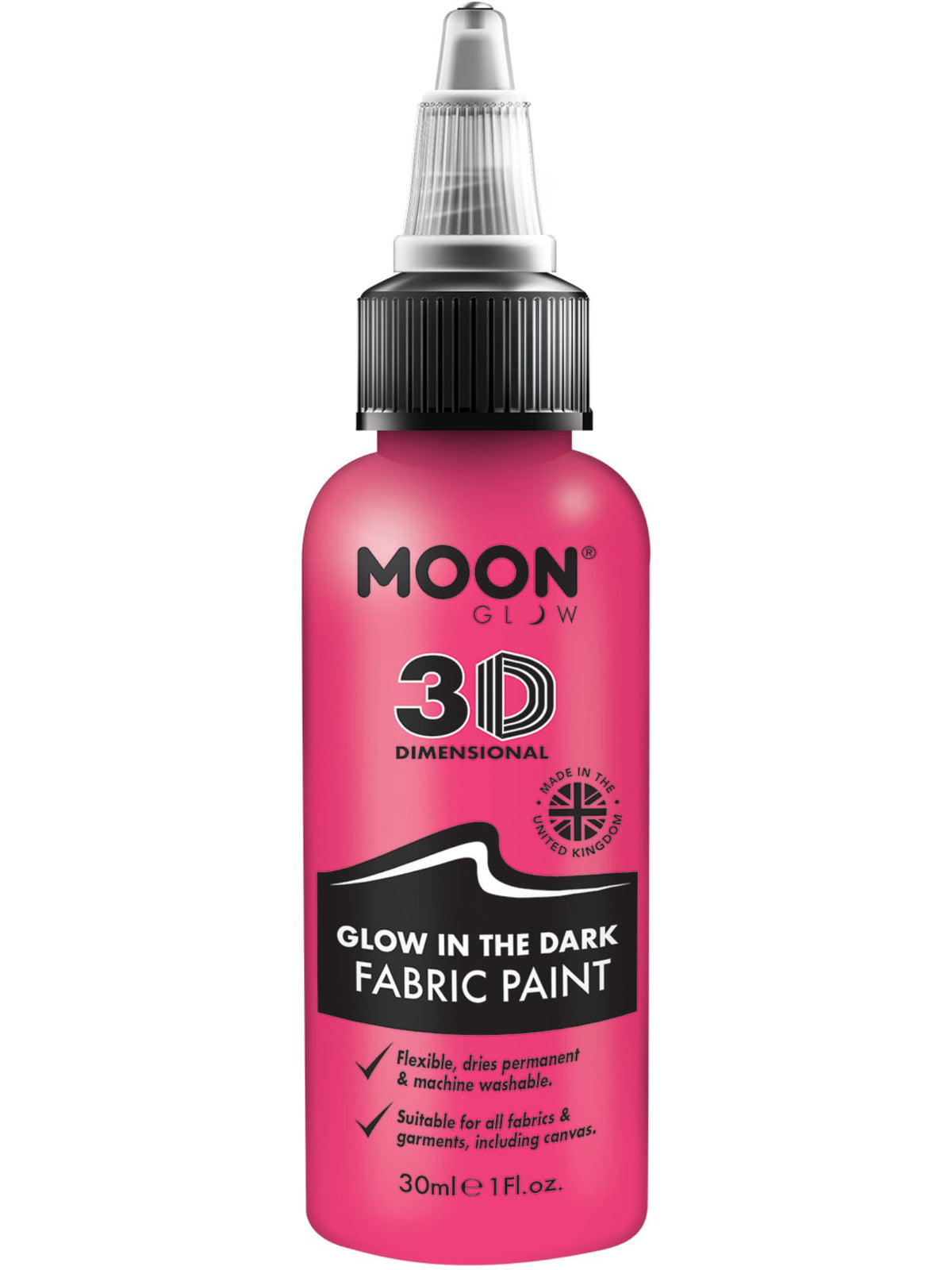 Smiffys Moon Glow - Glow in the Dark Fabric Paint, Pink CD für Unisex