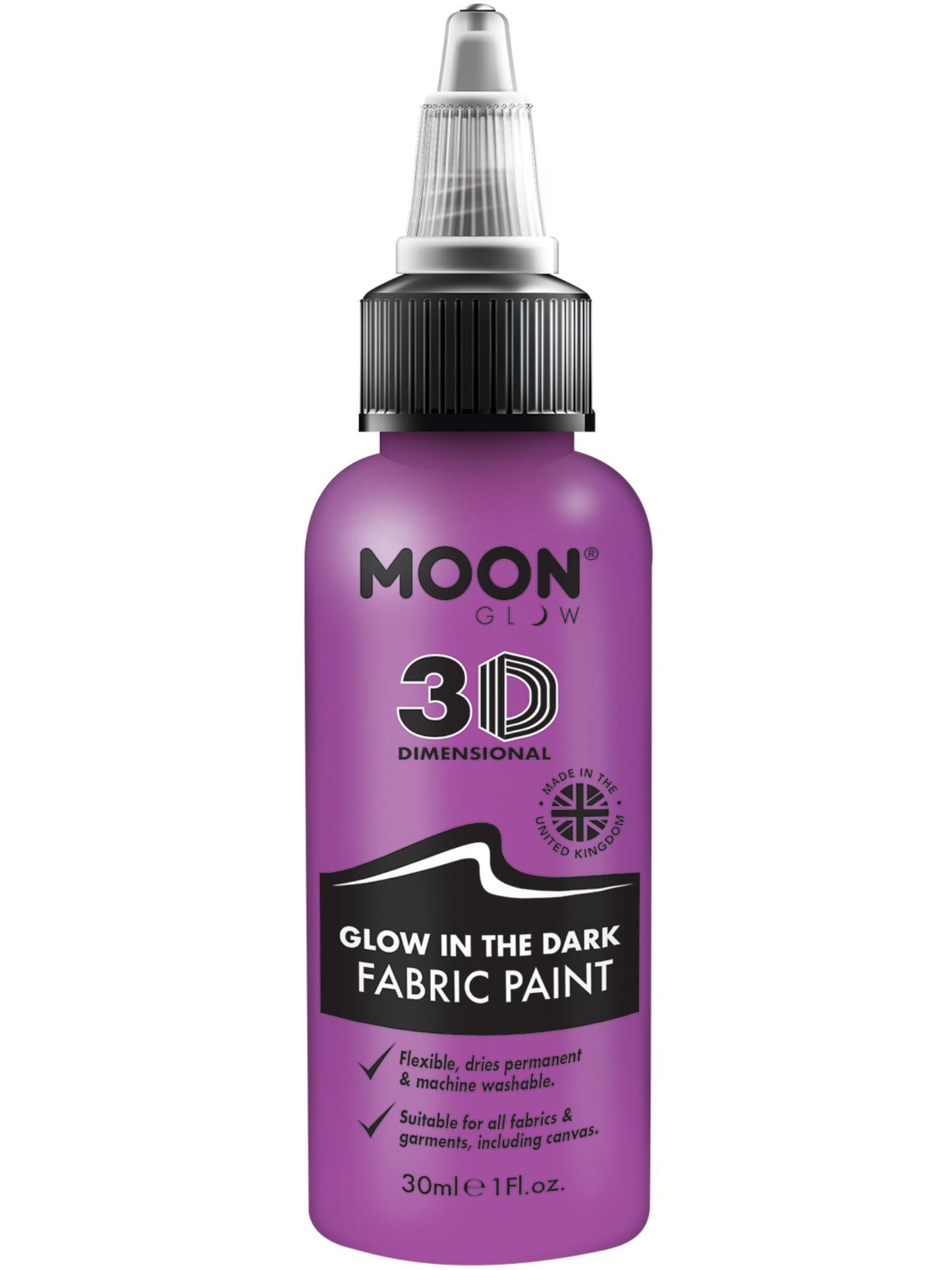 Smiffys Moon Glow - Glow in the Dark Fabric Paint, Purple CD für Unisex