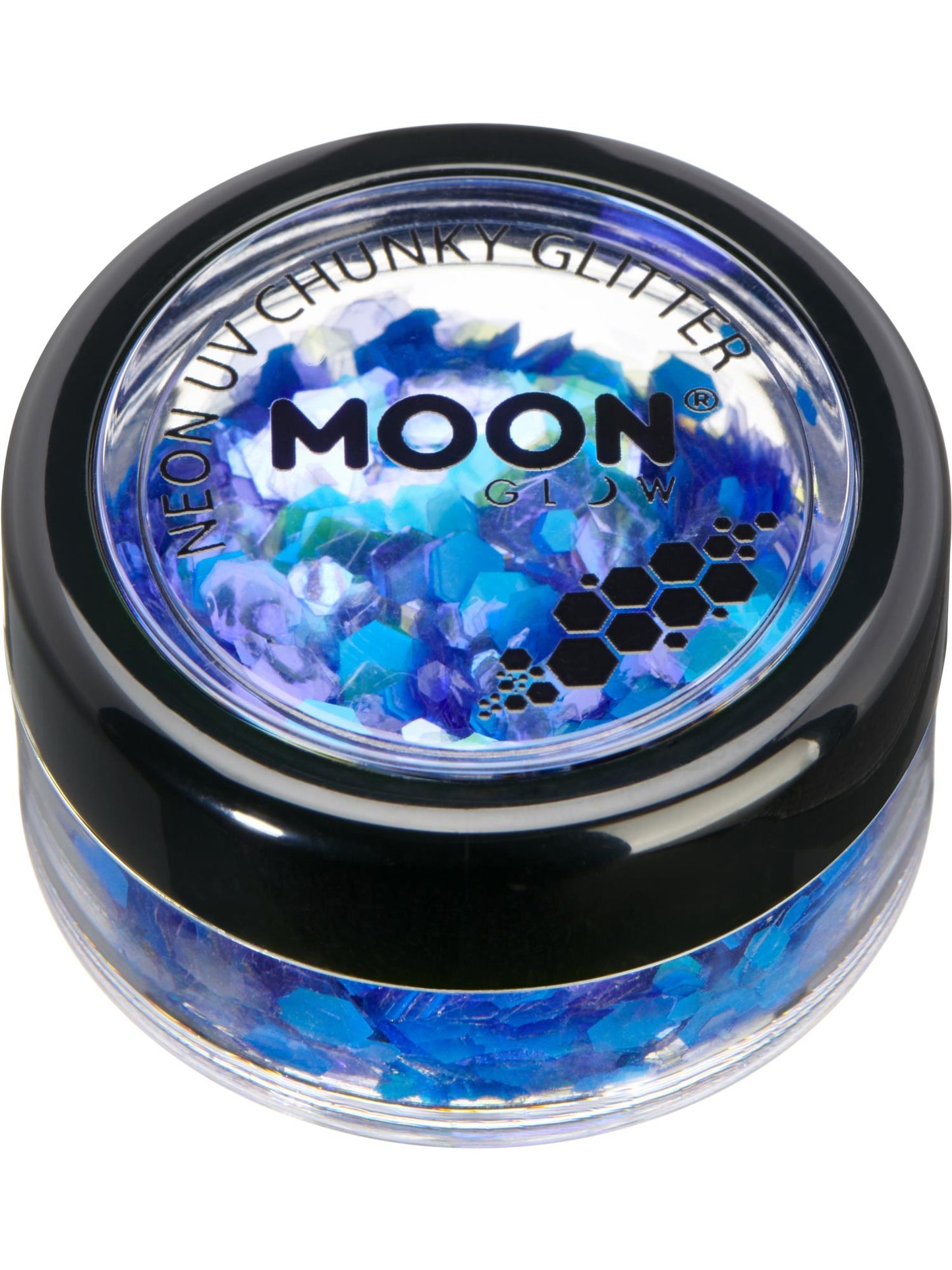 Smiffys Moon Glow - Neon UV Chunky Glitter, Blue CD für Unisex