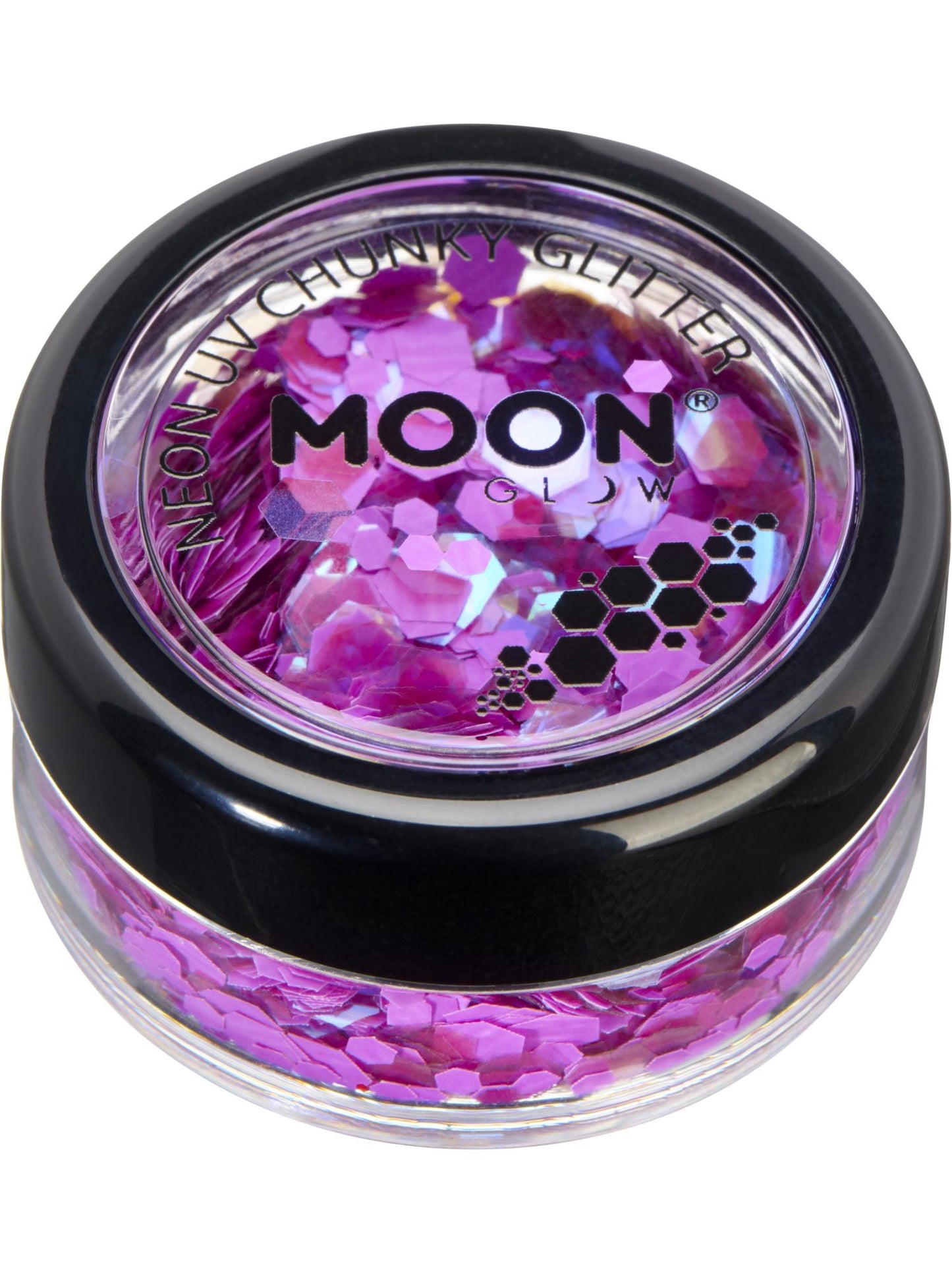 Smiffys Moon Glow - Neon UV Chunky Glitter, Purple CD für Unisex