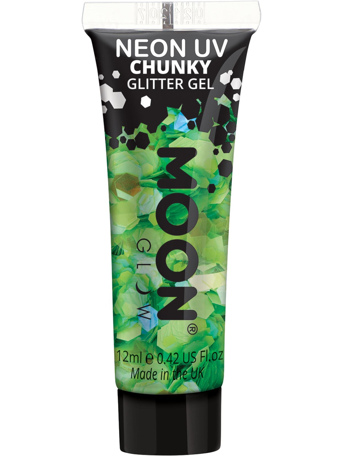Smiffys Moon Glow - Neon UV Chunky Glitter Gel, Green CD für Unisex