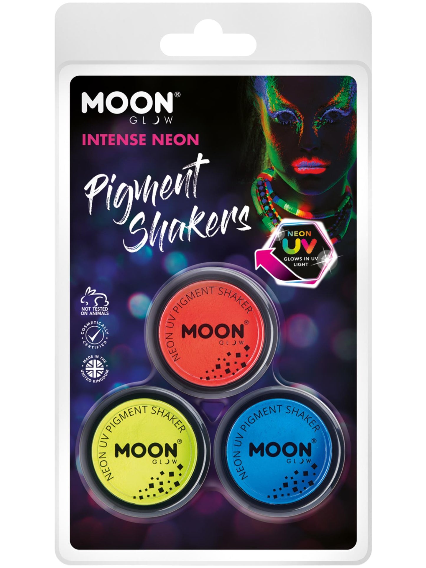 Smiffys Moon Glow Intense Neon UV Pigment Shakers, CD für Unisex