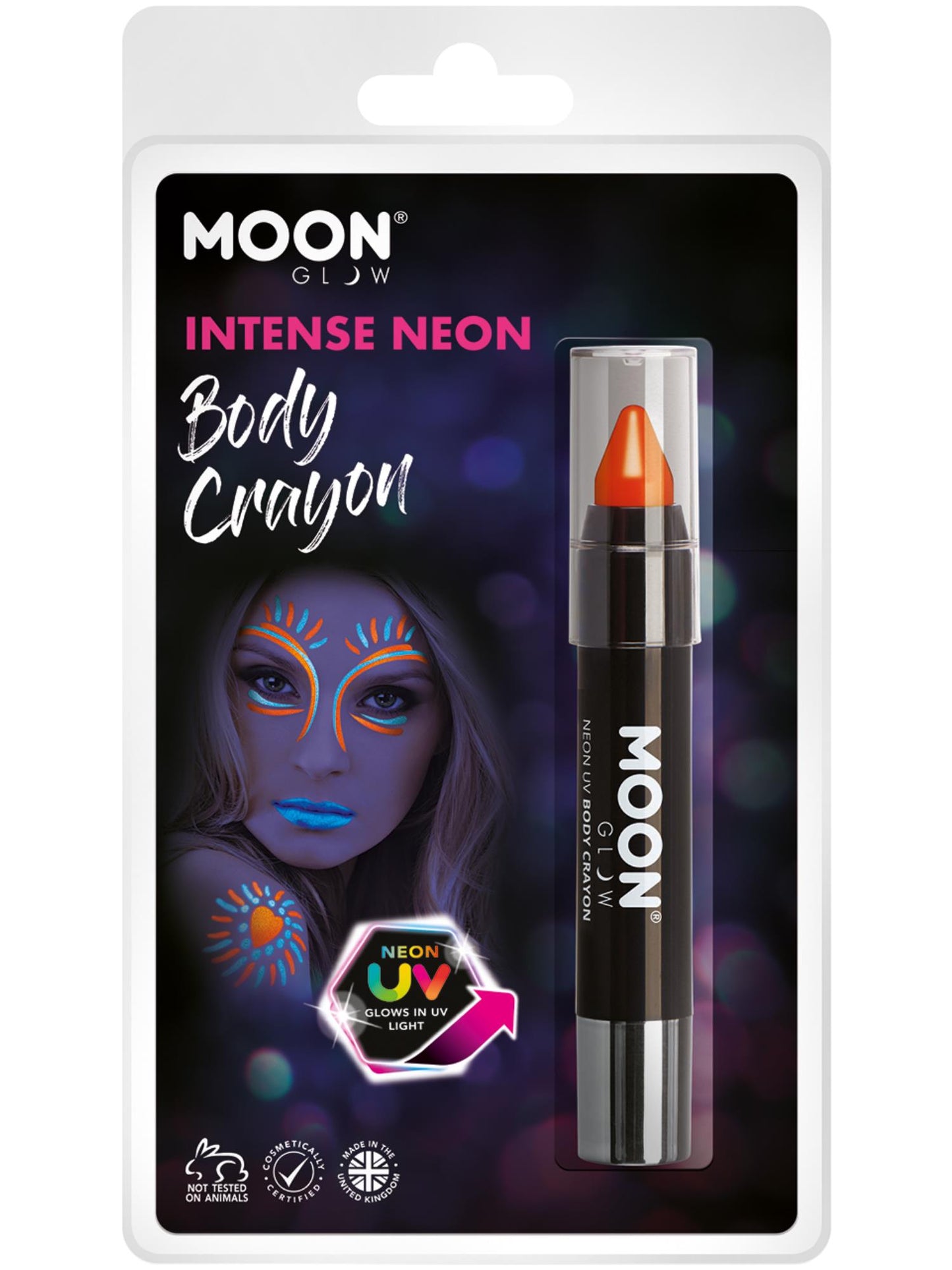 Smiffys Moon Glow Intense Neon UV Body Crayons, Intense Or CD für Unisex