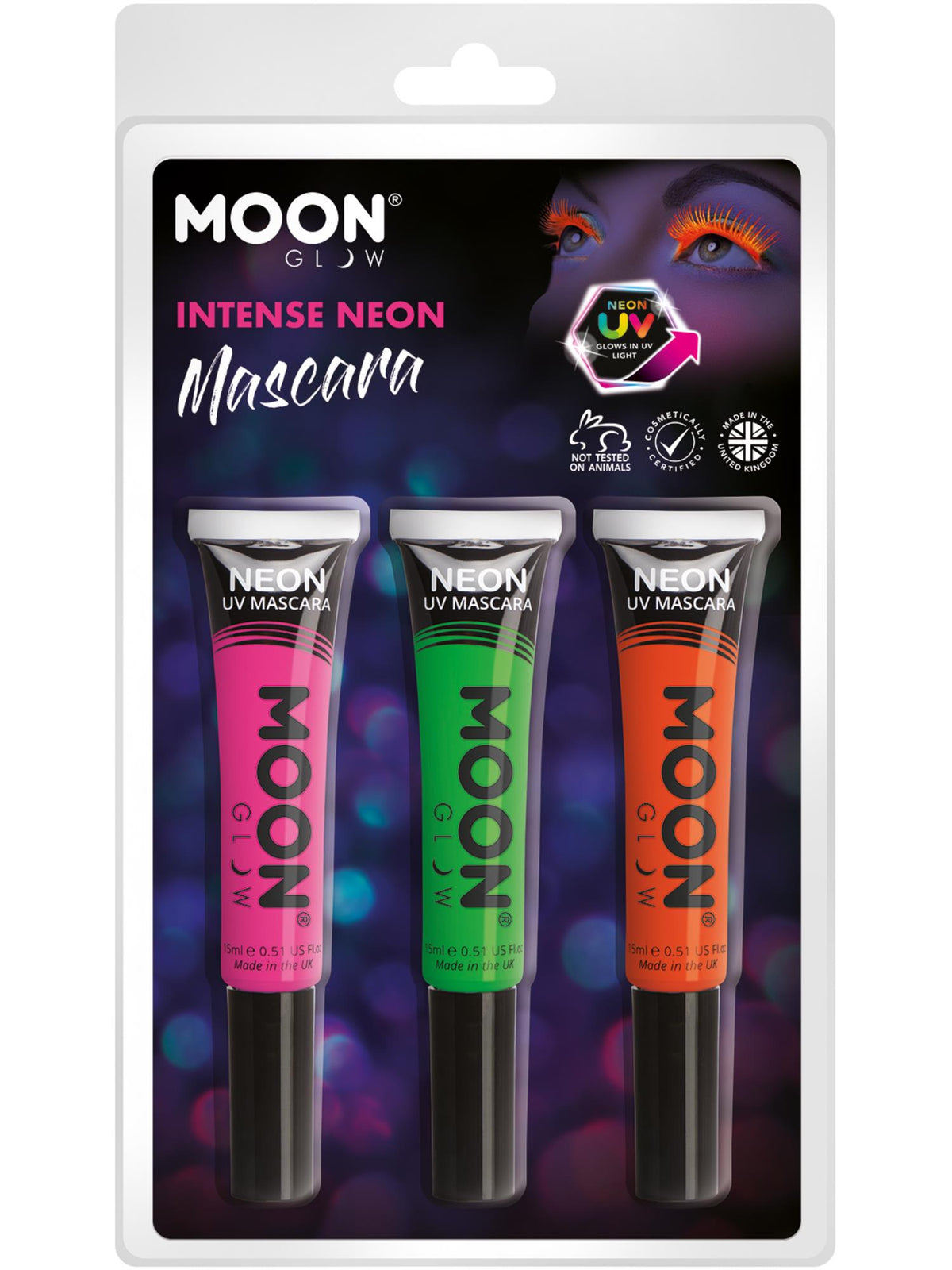 Smiffys Moon Glow Intense Neon UV Mascara, CD für Unisex