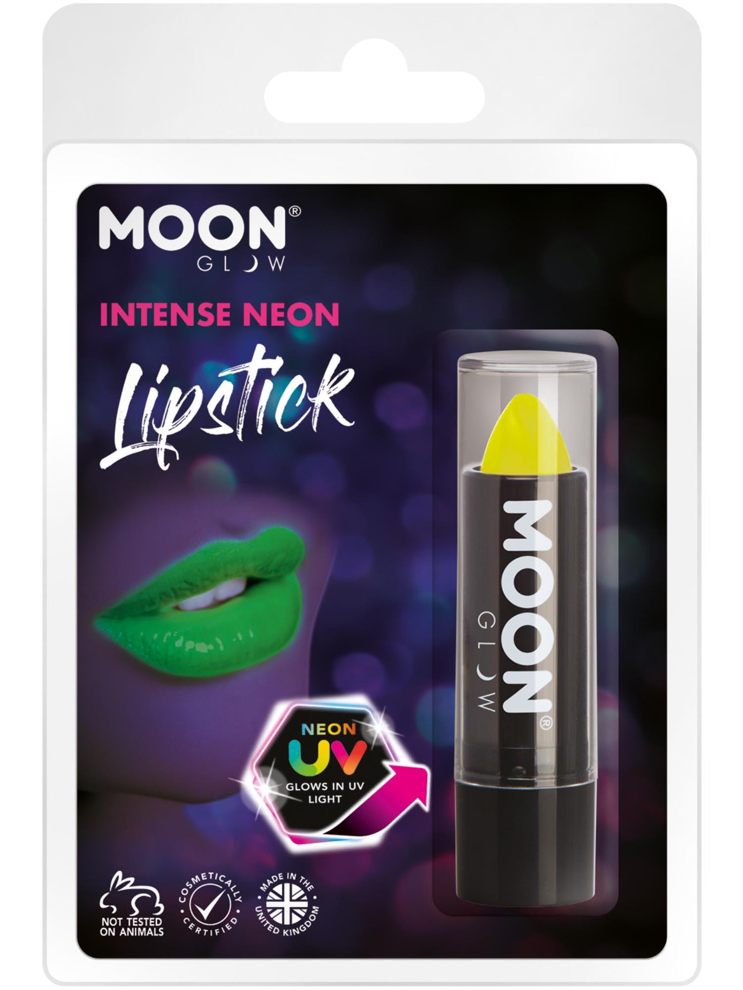 Smiffys Moon Glow Intense Neon UV Lipstick, Intense Yellow CD für Unisex