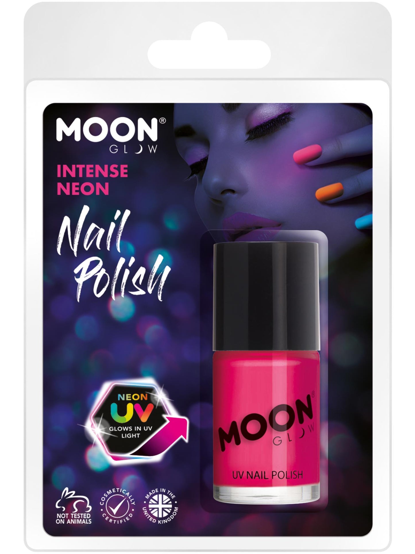 Smiffys Moon Glow Intense UV Nail Polish, Intense Pink CD für Unisex