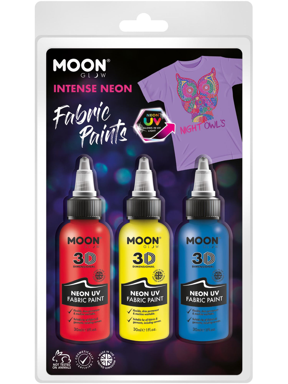 Smiffys Moon Glow - Neon UV Intense Fabric Paint, CD für Unisex