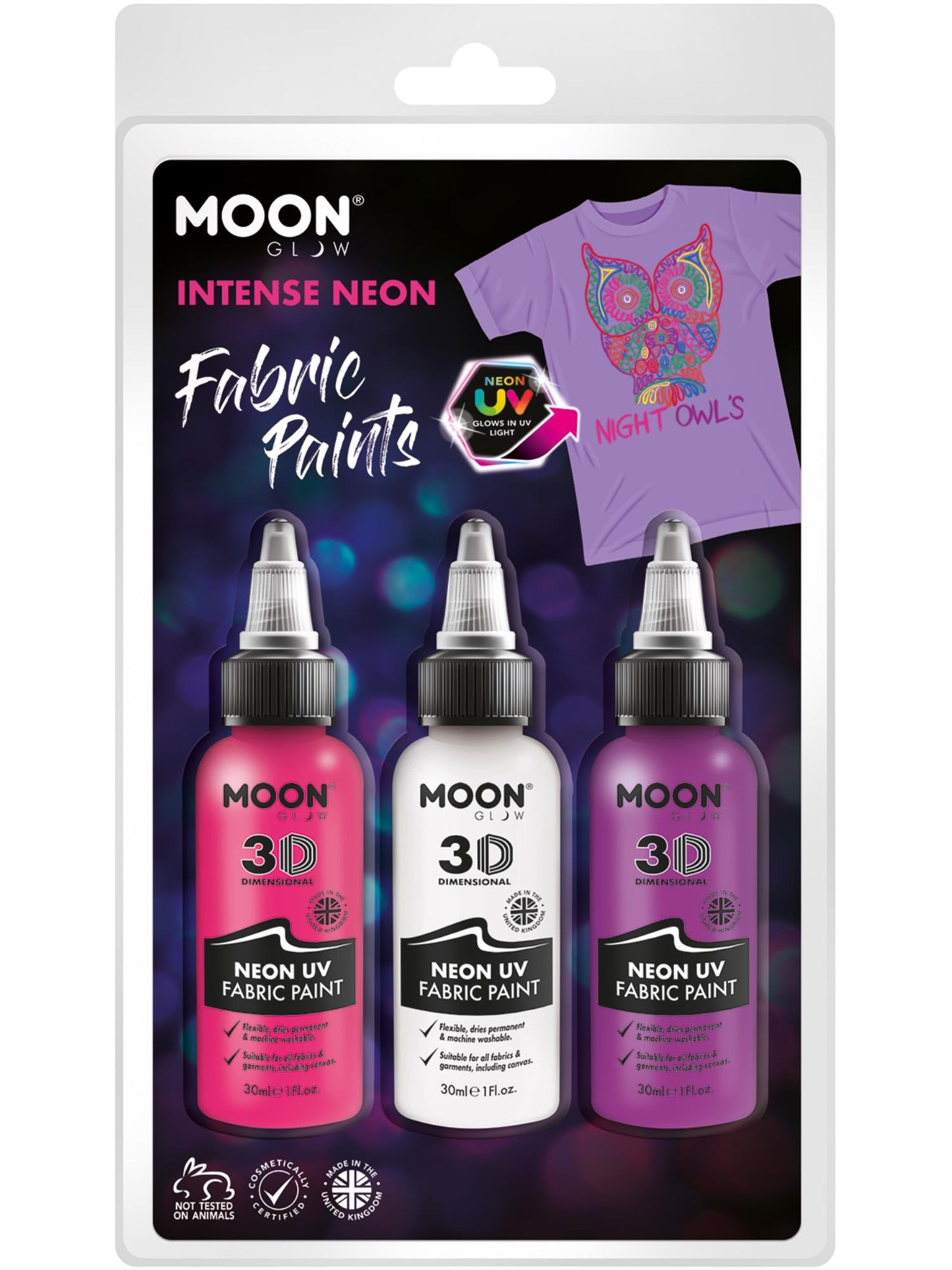 Smiffys Moon Glow - Neon UV Intense Fabric Paint, CD für Unisex