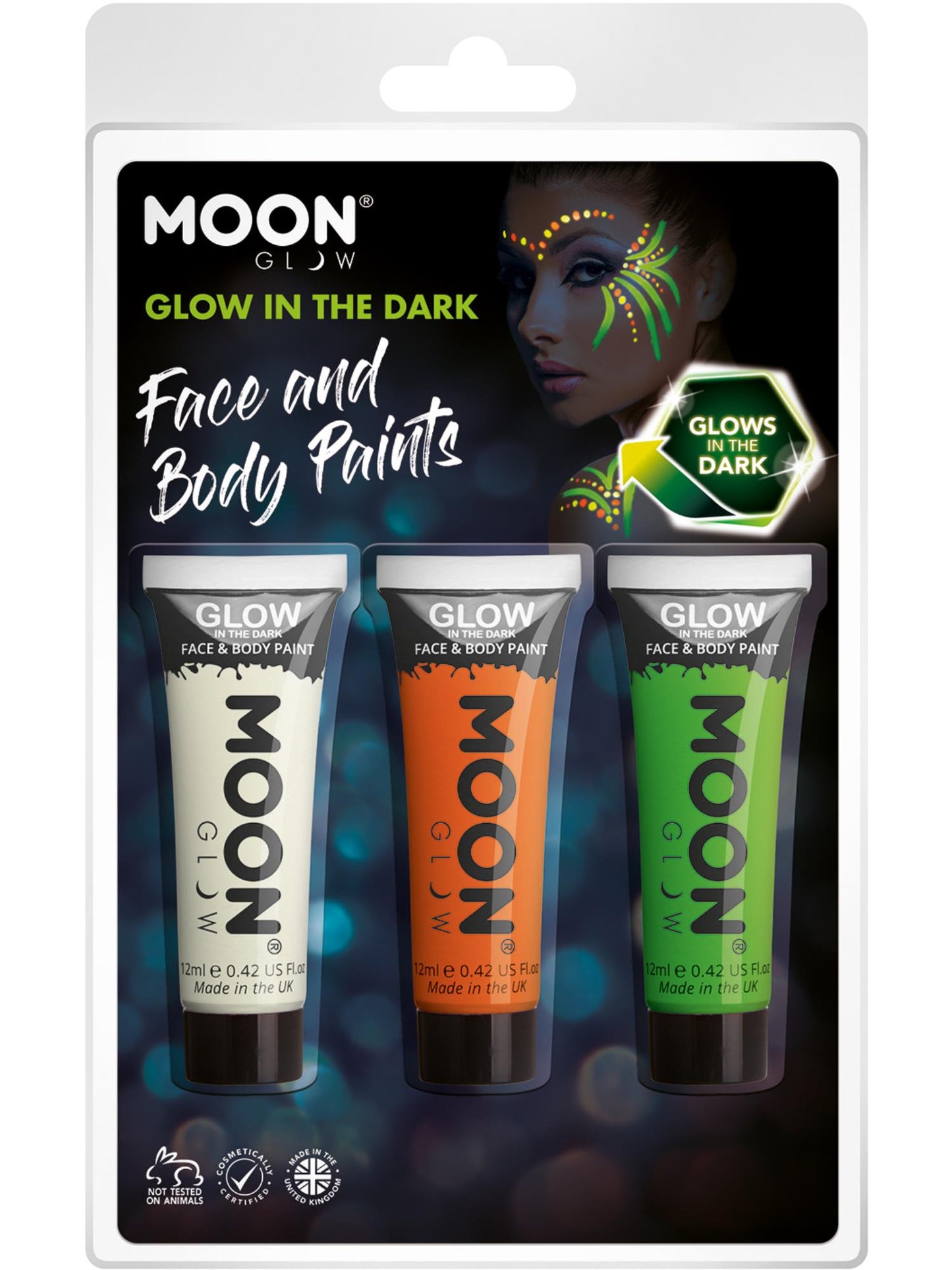 Smiffys Moon Glow - Glow in the Dark Face Paint, CD für Unisex