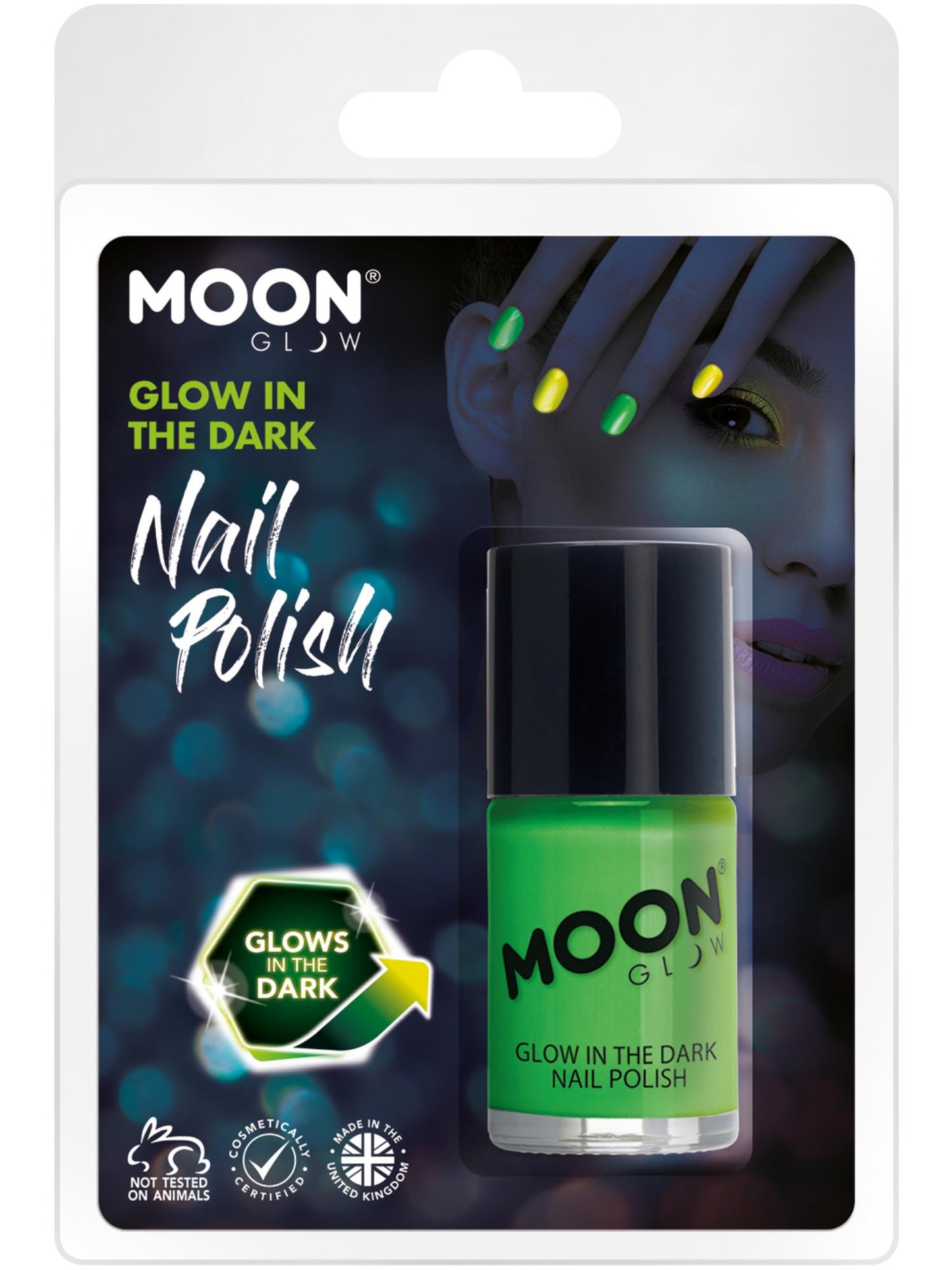 Smiffys Moon Glow - Glow in the Dark Nail polish, Green CD für Unisex