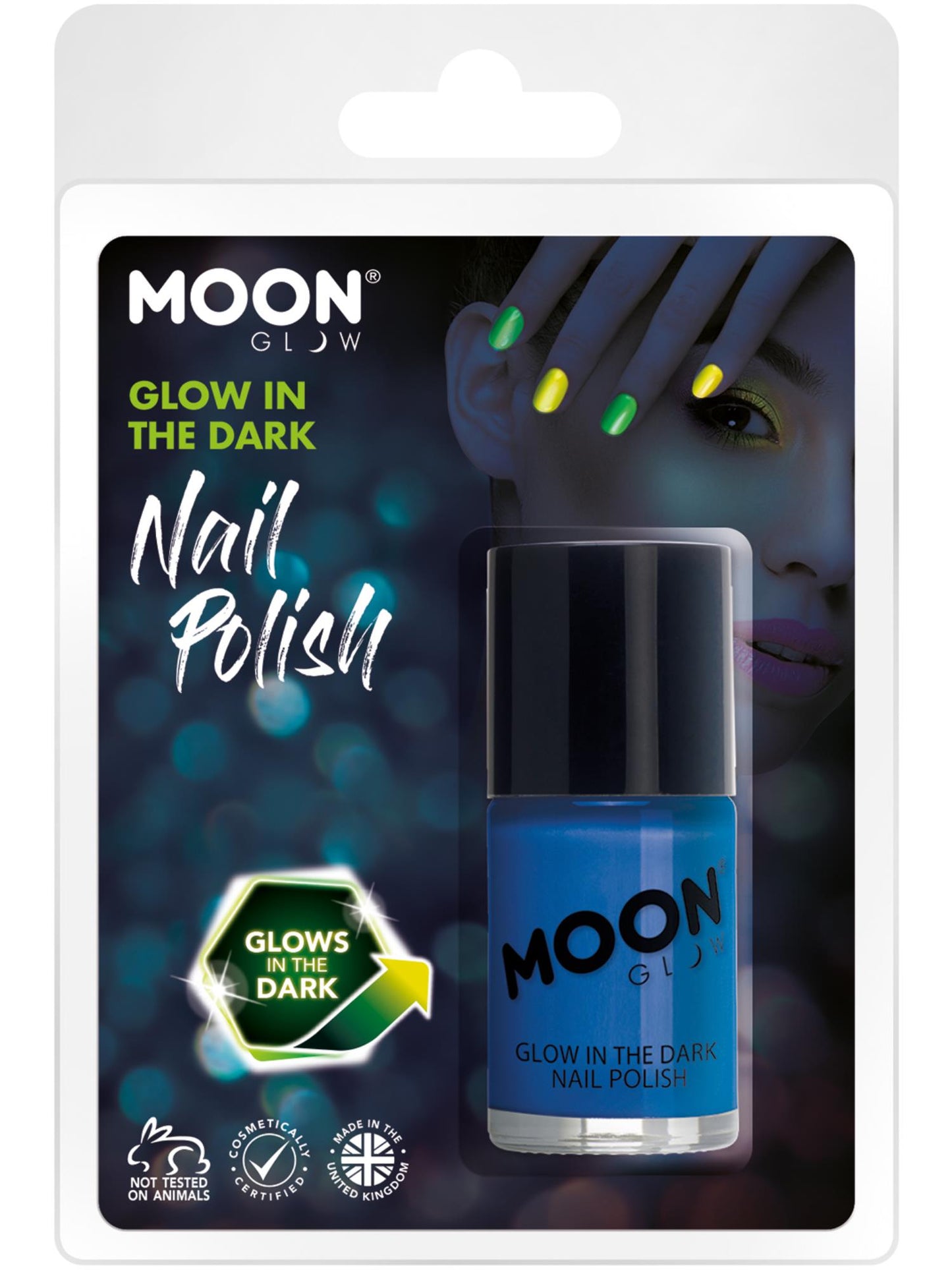 Smiffys Moon Glow - Glow in the Dark Nail Polish, Blue CD für Unisex