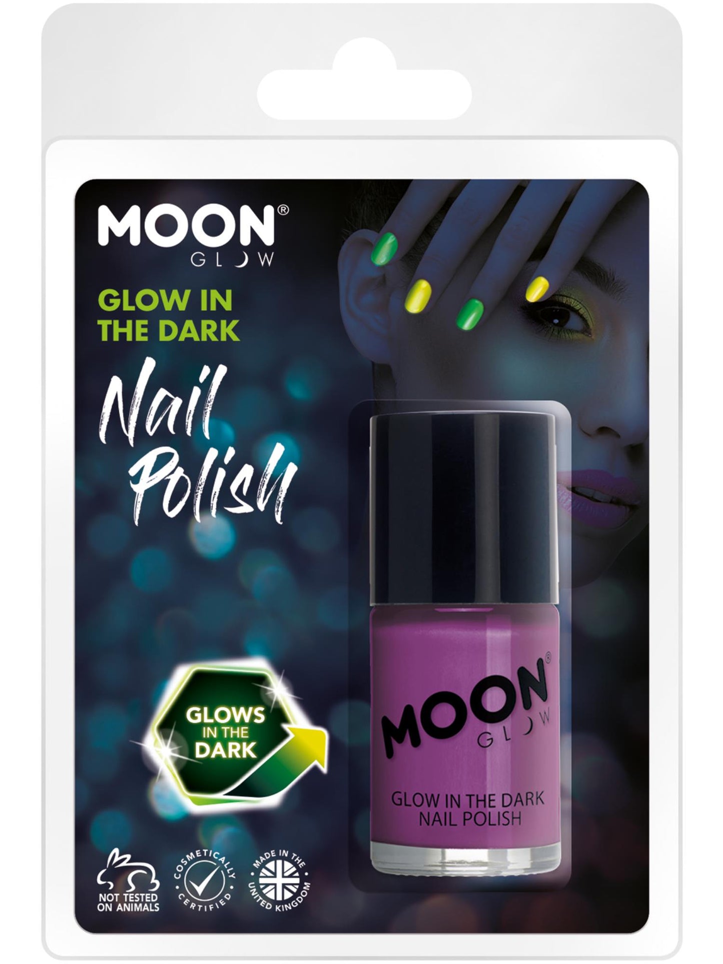 Smiffys Moon Glow - Glow in the Dark Nail Polish, Purple CD für Unisex