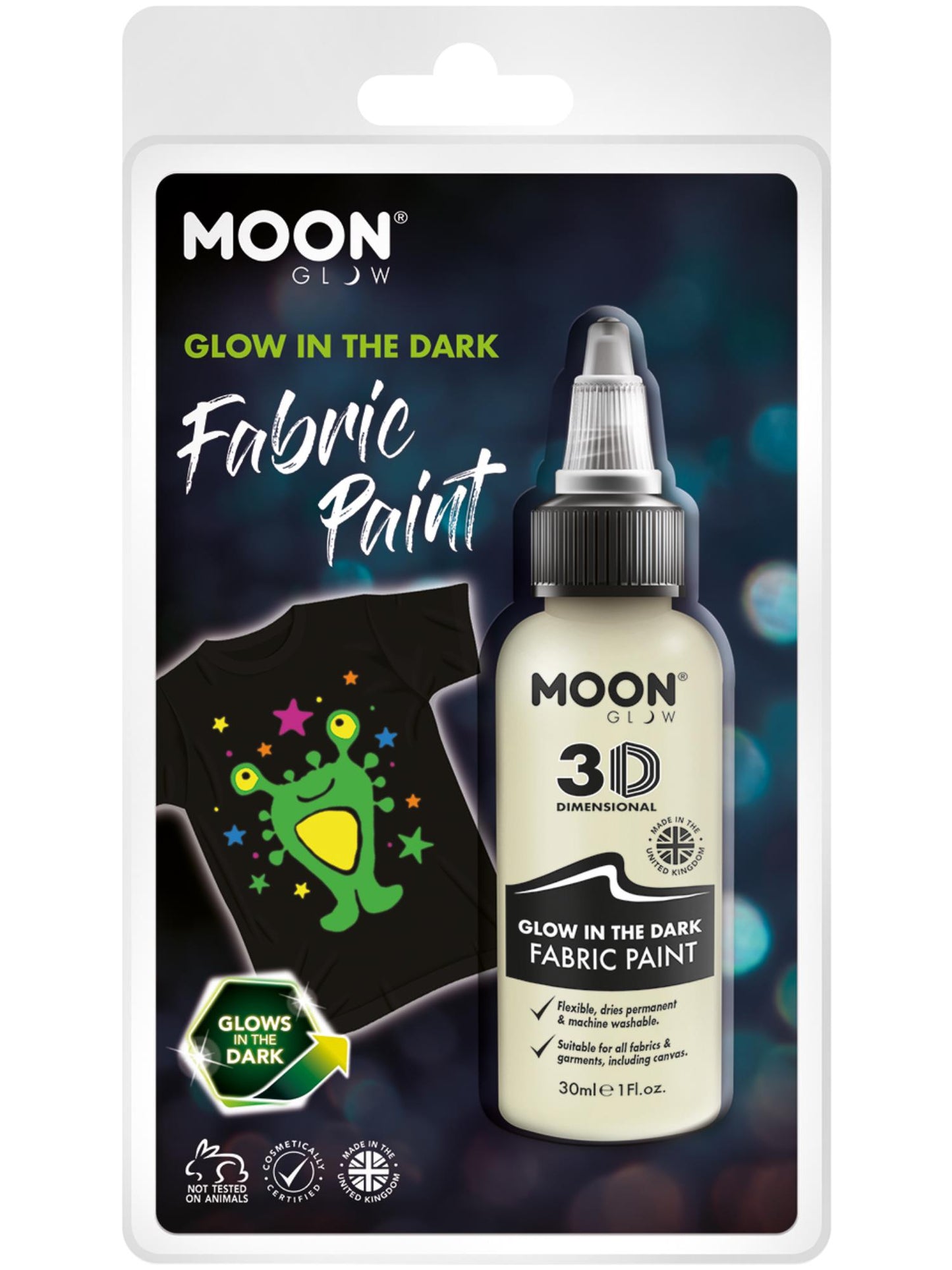 Smiffys Moon Glow - Glow in the Dark Fabric Paint, Invisib CD für Unisex