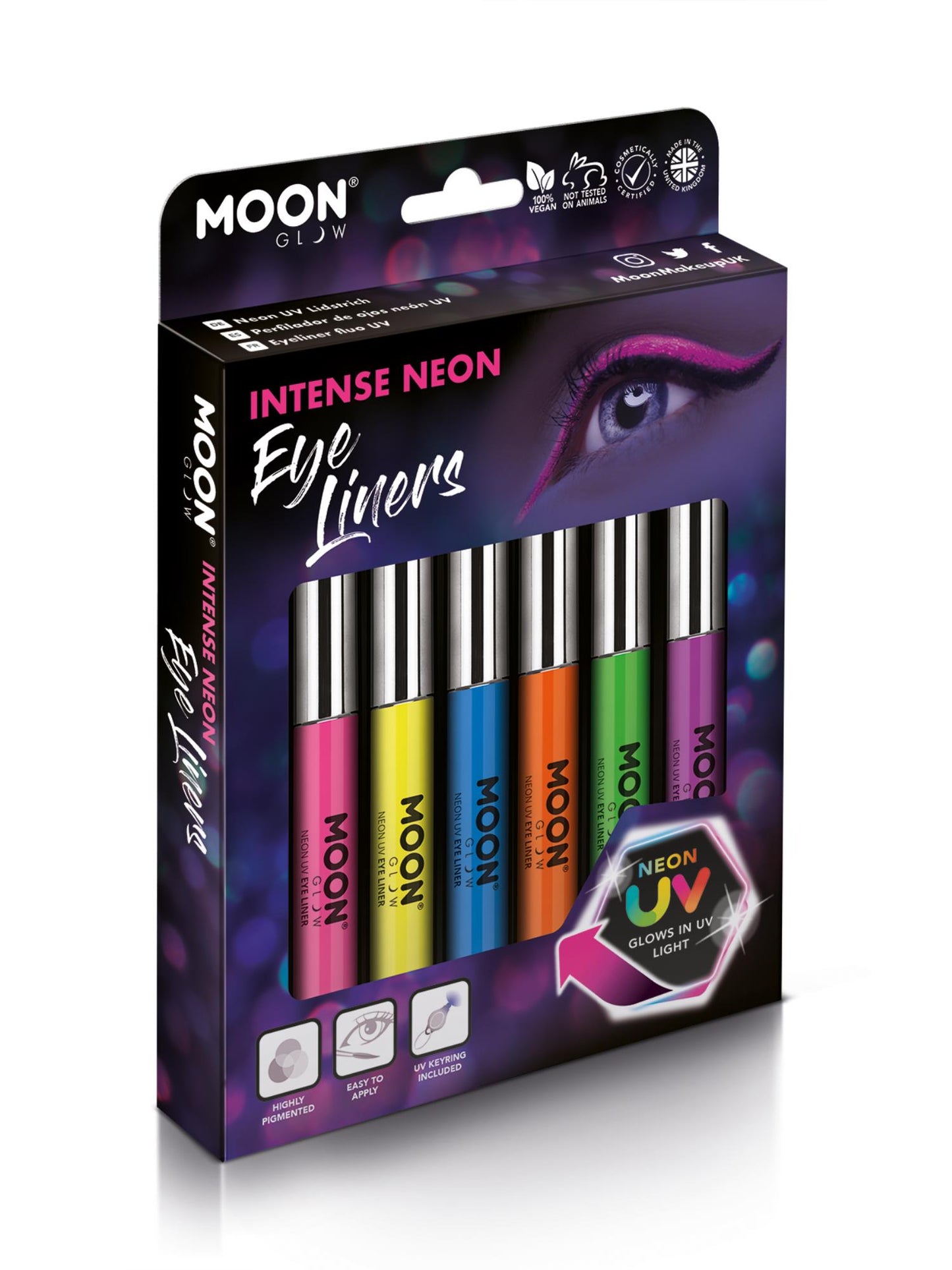 Smiffys Moon Glow Intense Neon UV Eye Liner, Assorted CD für Unisex