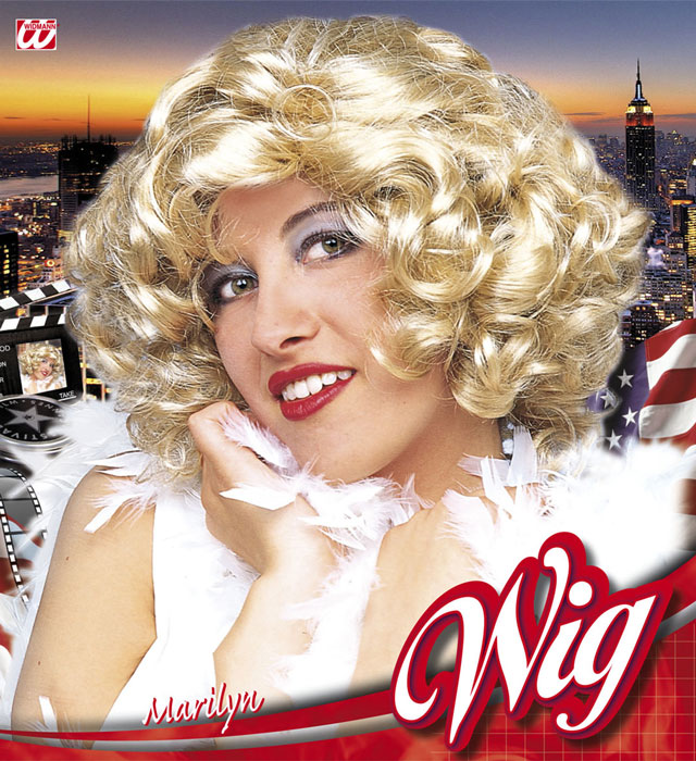 Blonde Marilyn-Perücke mit Retro-Wellen im Stil der 1950er Jahre