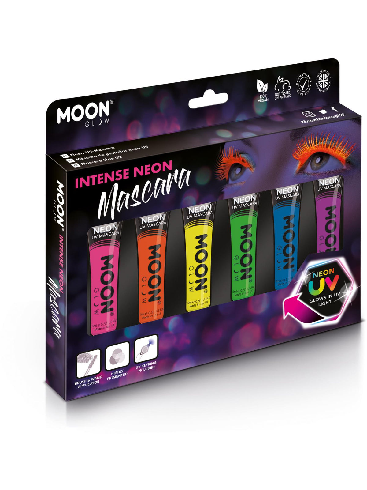 Smiffys Moon Glow Intense Neon UV Mascara, Assorted CD für Unisex