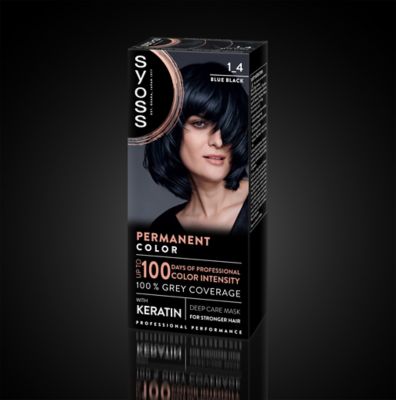 Syoss Permanent Color 1,4 Negro Azulado Haarfarbe Packung