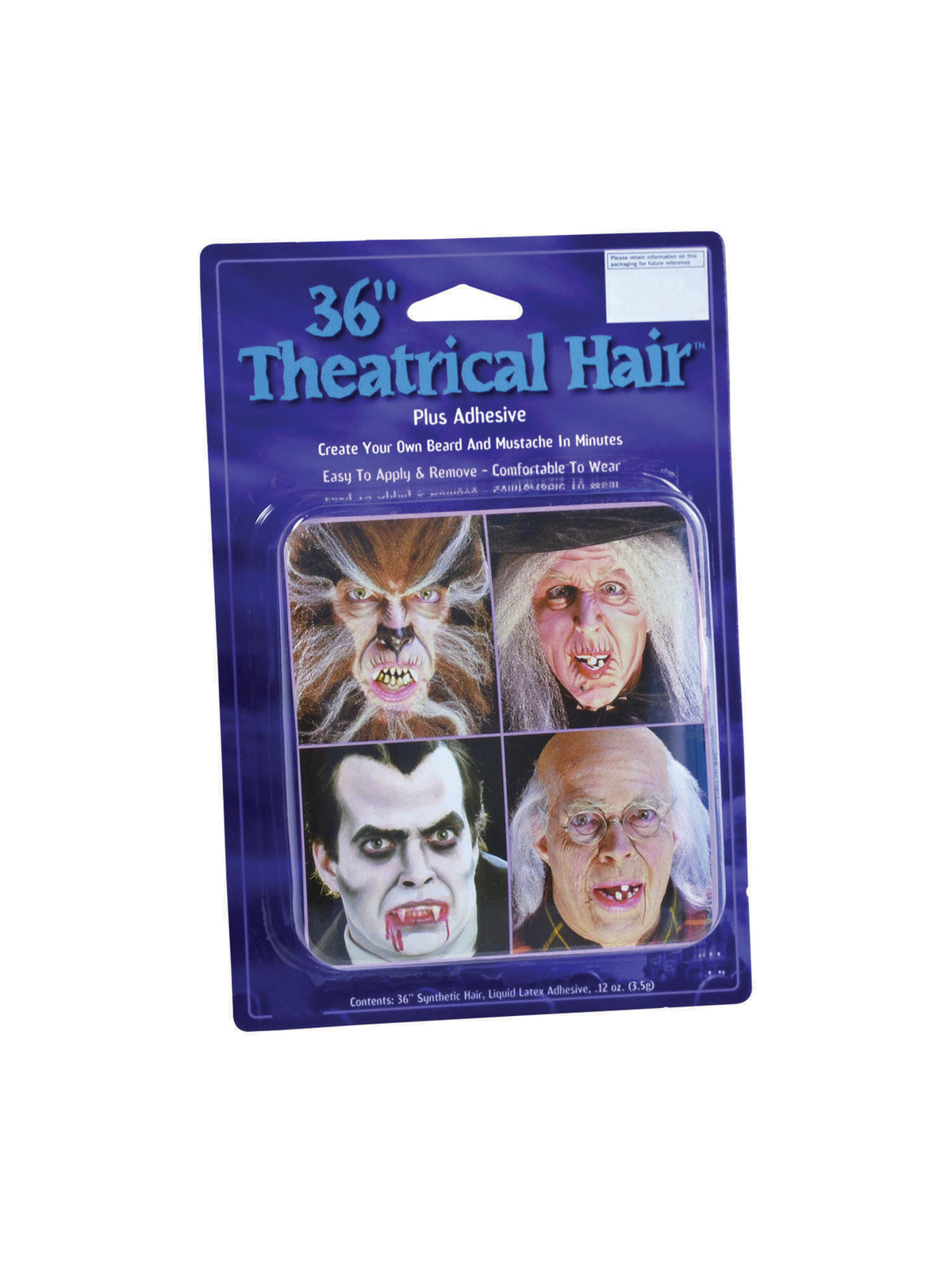 Rubies Theatrical Hair 36in Grey Schminke