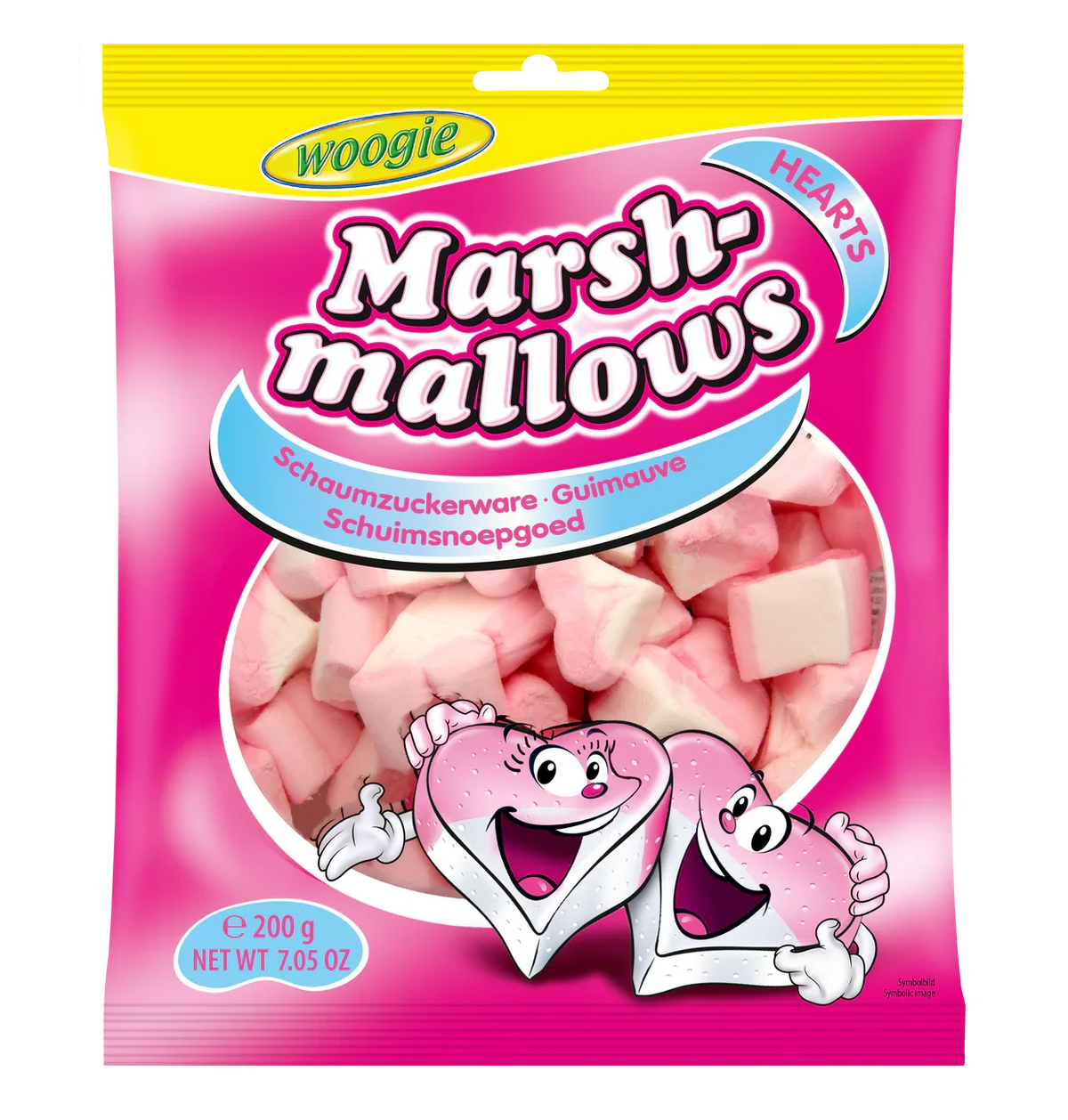 Woogie Marshmallows Herzen 200 g mit Vanille-Erdbeer-Aroma